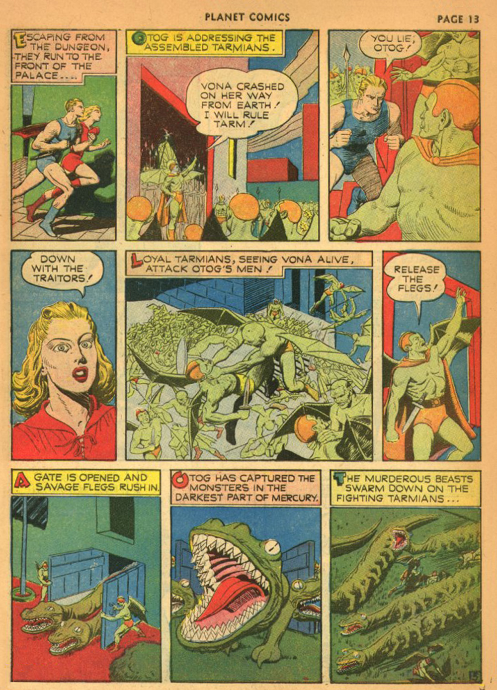 Planet Comics #13 (Fiction House), page 16. Public domain (US).