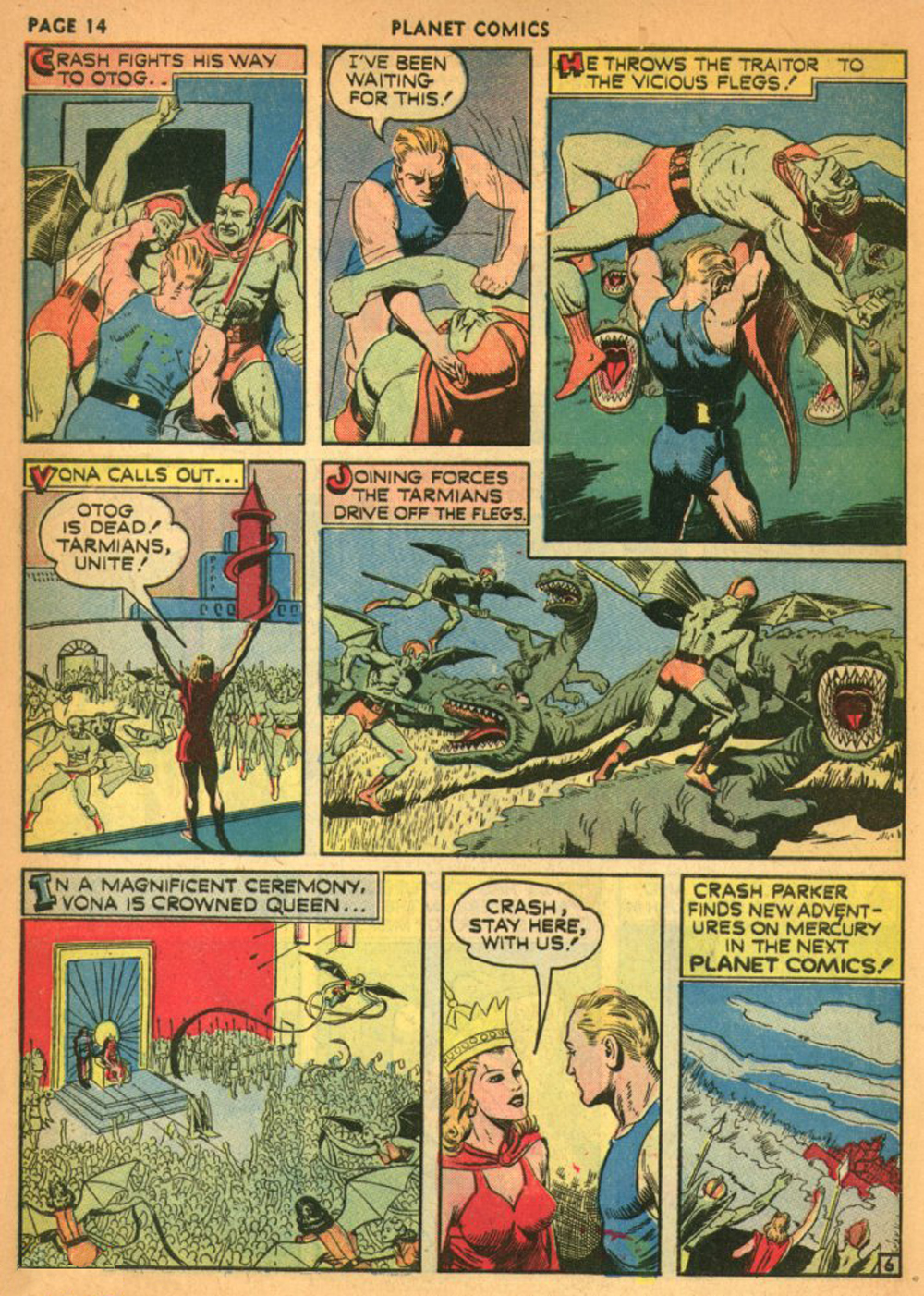Planet Comics #13 (Fiction House), page 17. Public domain (US).