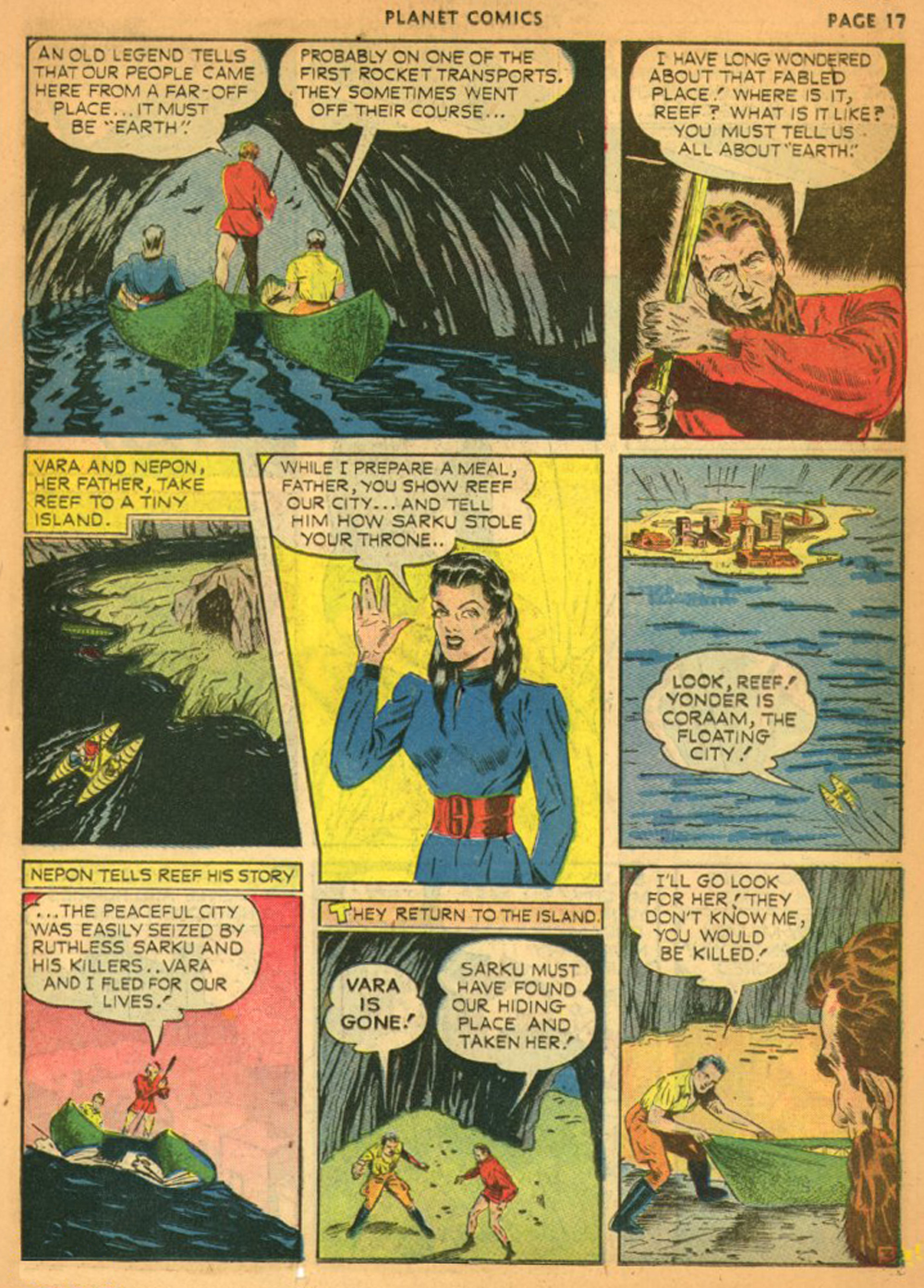 Planet Comics #13 (Fiction House), page 20. Public domain (US).