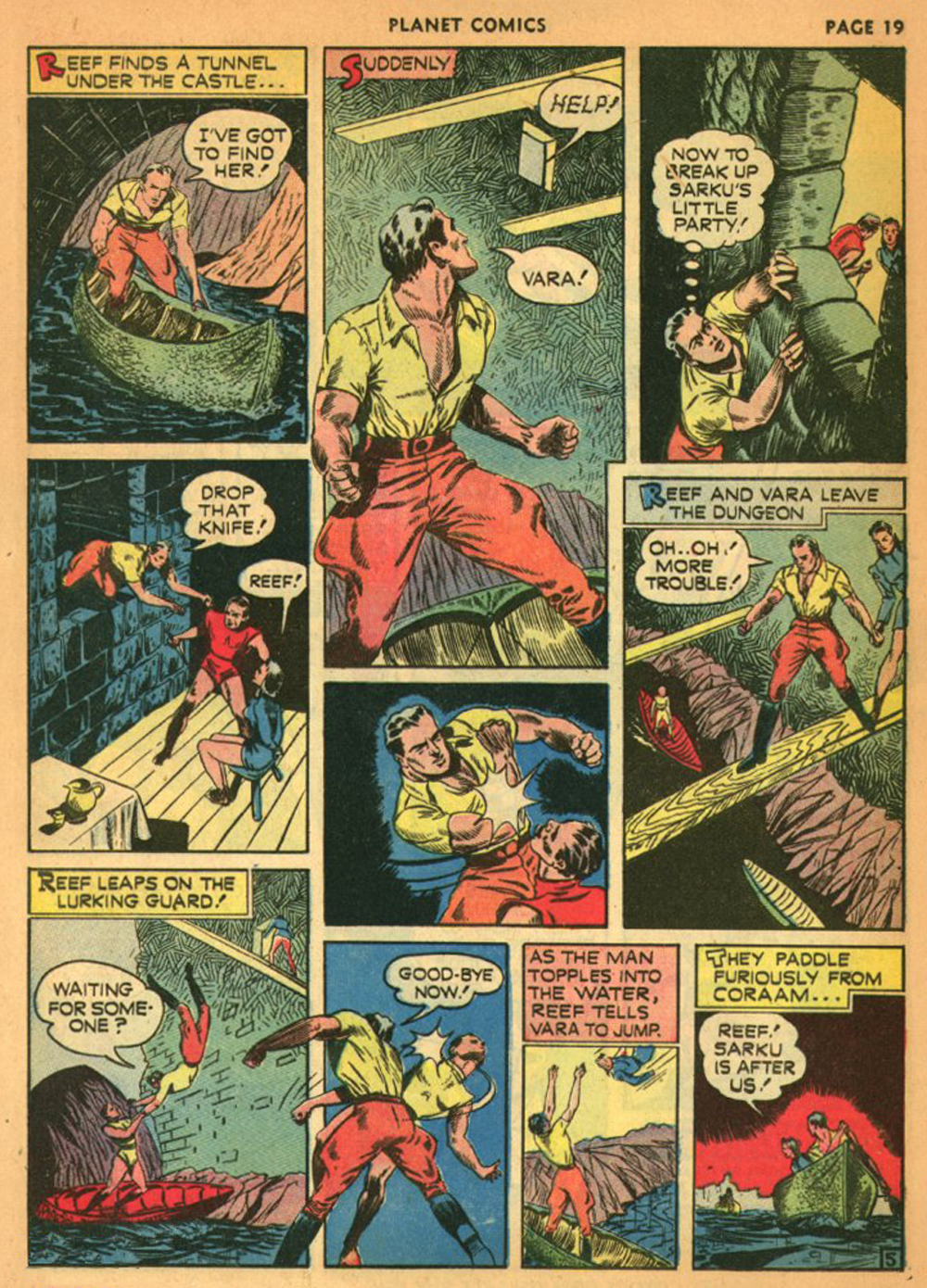 Planet Comics #13 (Fiction House), page 22. Public domain (US).