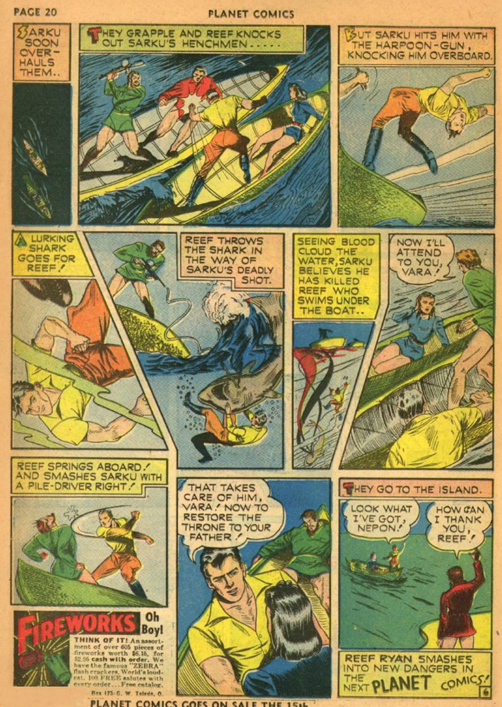 Planet Comics #13 (Fiction House), page 23. Public domain (US).