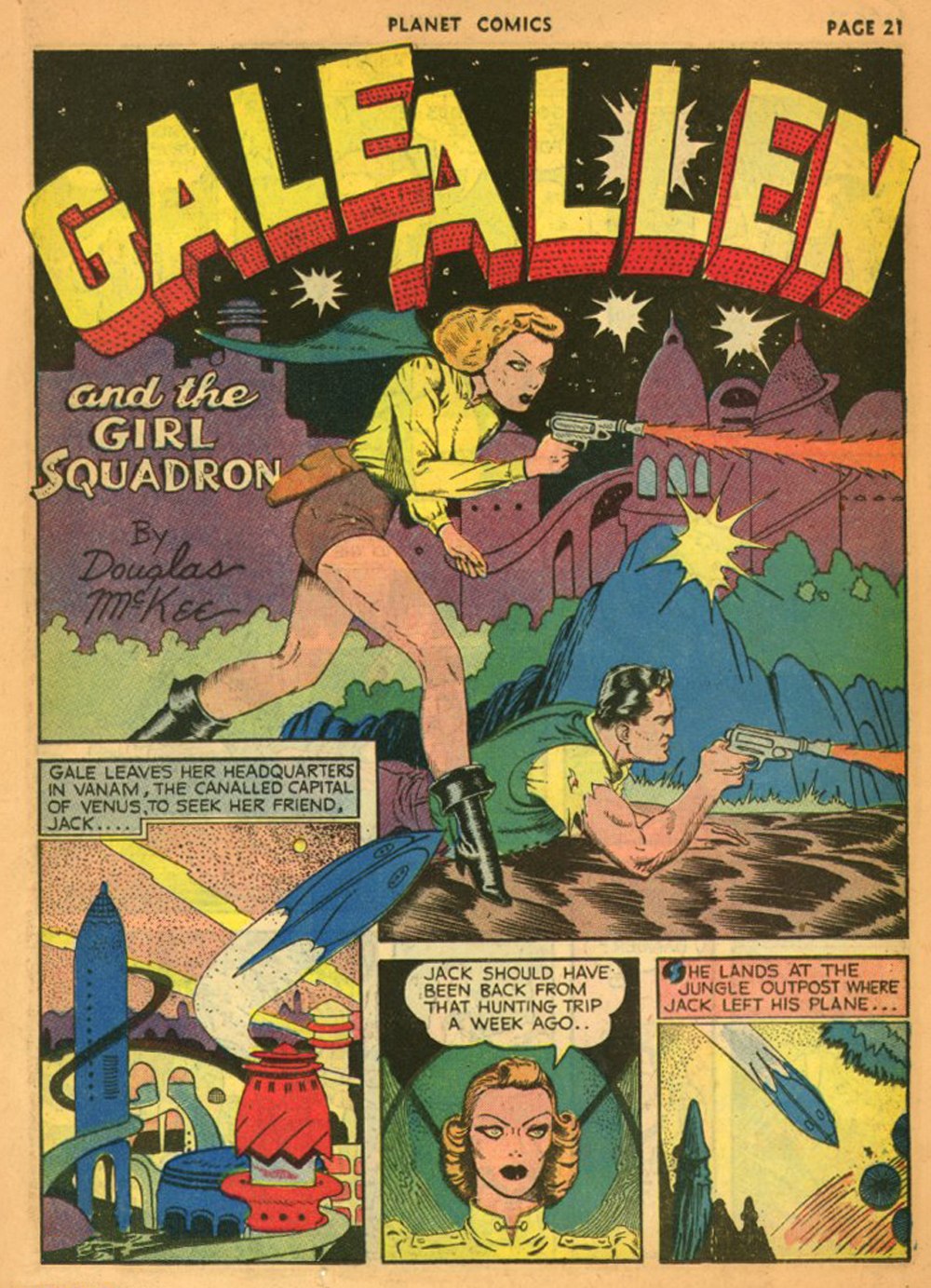 Planet Comics #13 (Fiction House), page 24. Public domain (US).