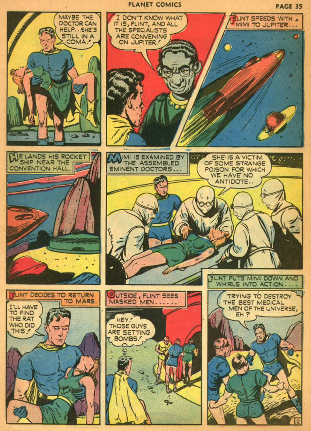 Planet Comics #13 (Fiction House), page 38. Public domain (US).