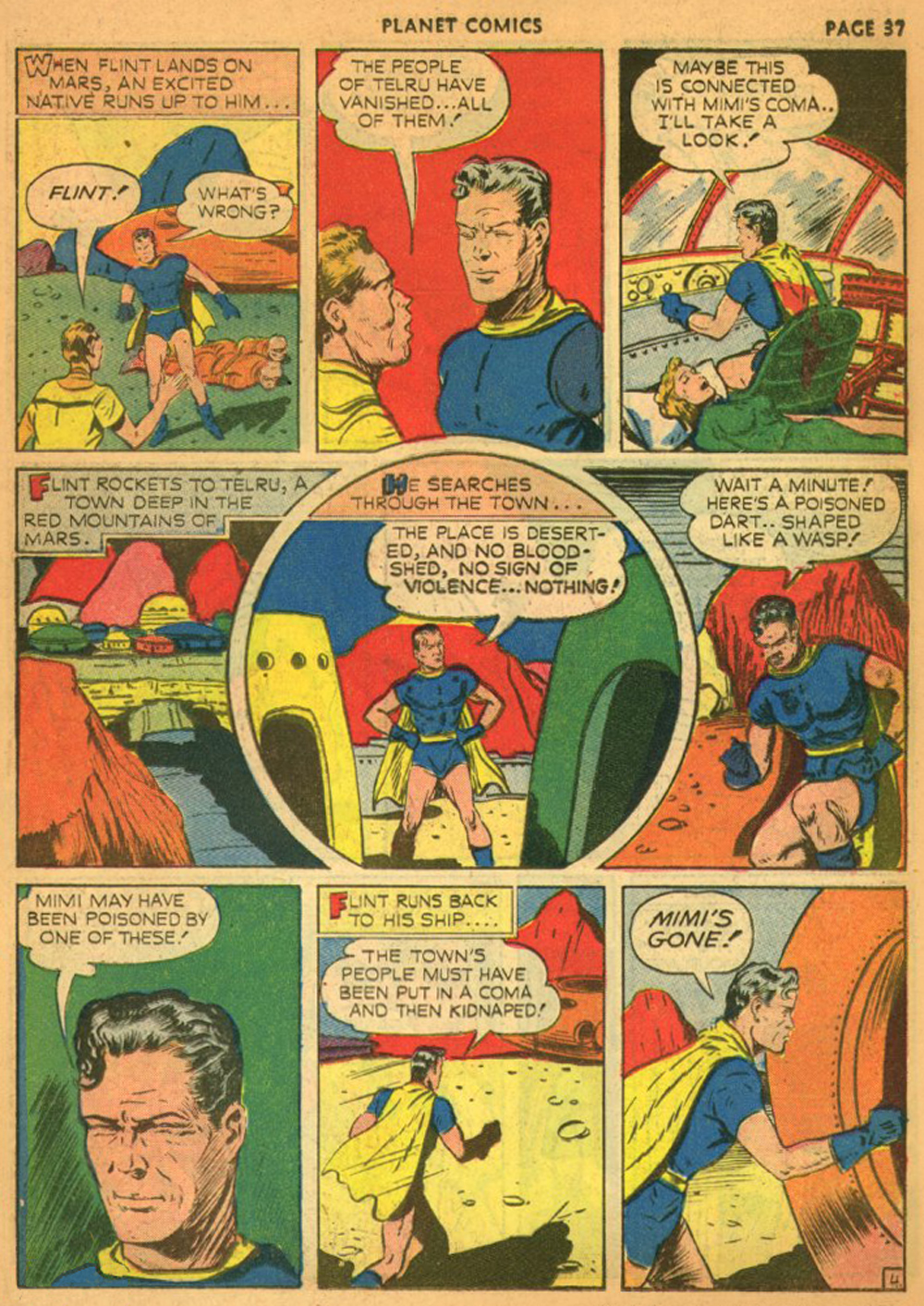 Planet Comics #13 (Fiction House), page 40. Public domain (US).