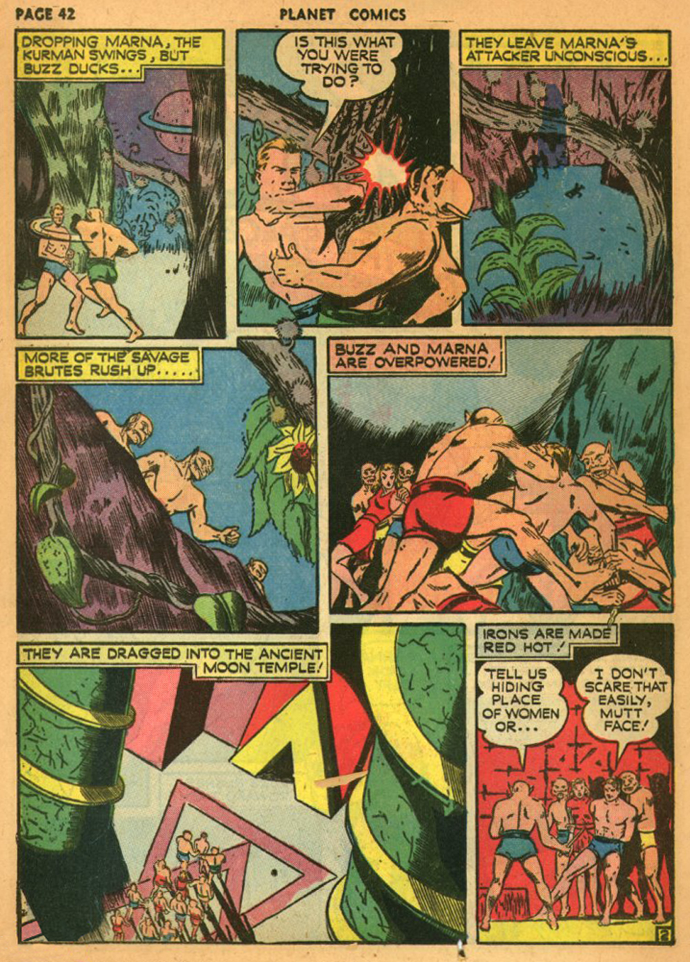 Planet Comics #13 (Fiction House), page 45. Public domain (US).