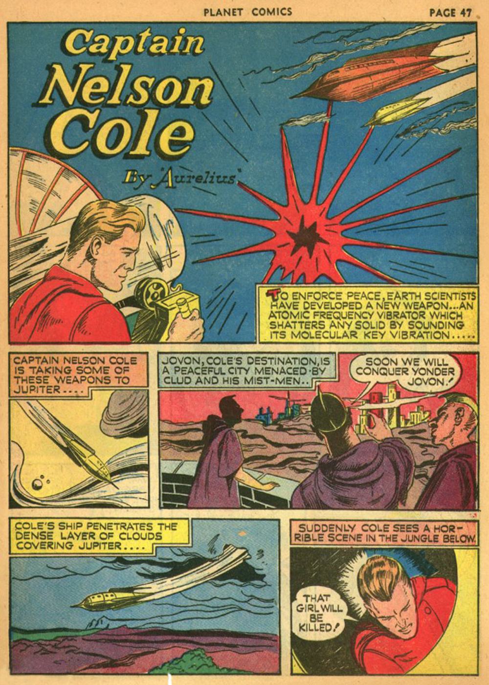 Planet Comics #13 (Fiction House), page 50. Public domain (US).