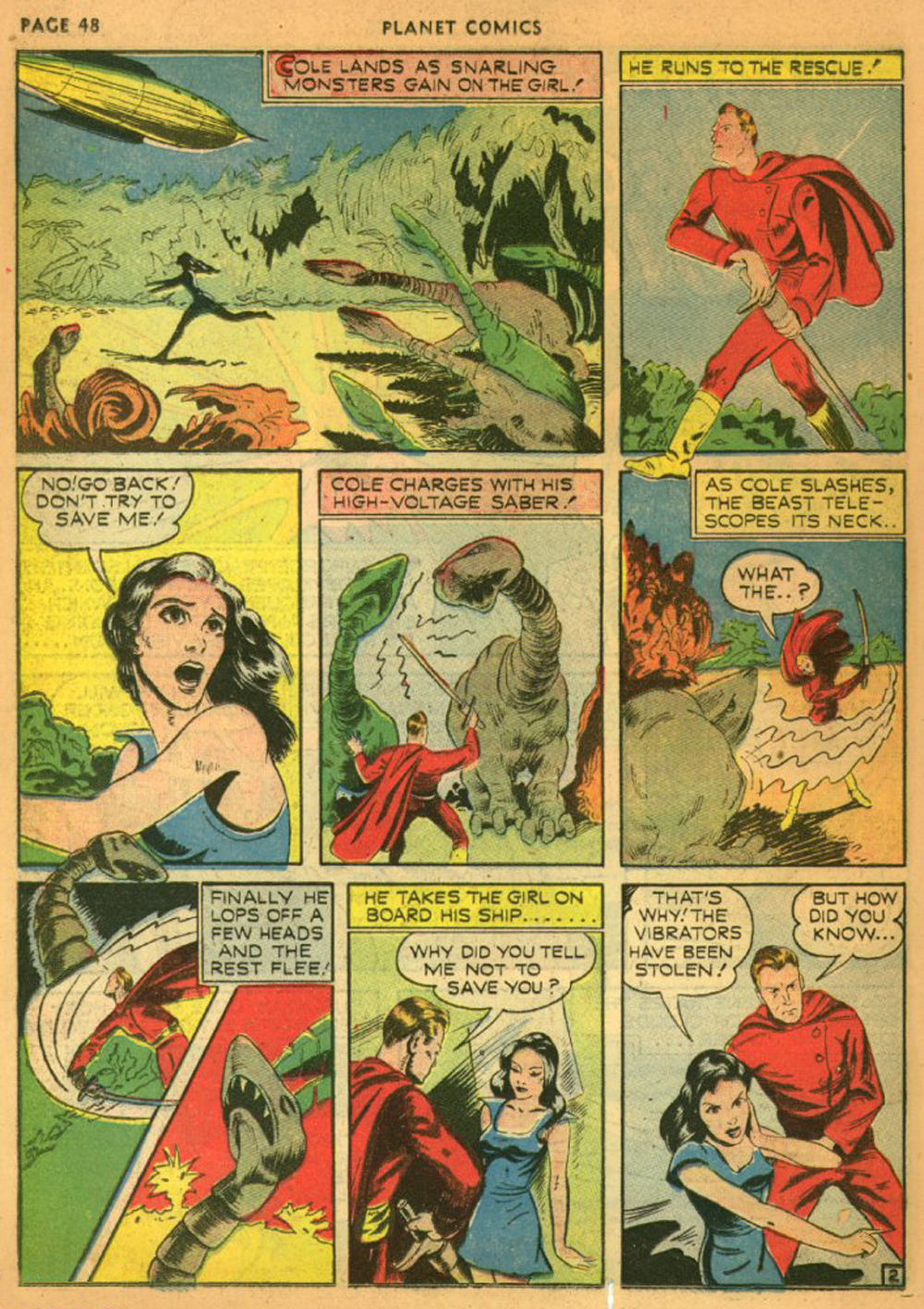 Planet Comics #13 (Fiction House), page 51. Public domain (US).
