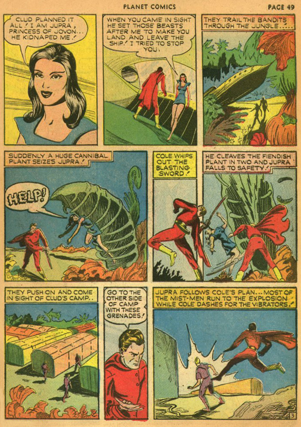 Planet Comics #13 (Fiction House), page 52. Public domain (US).