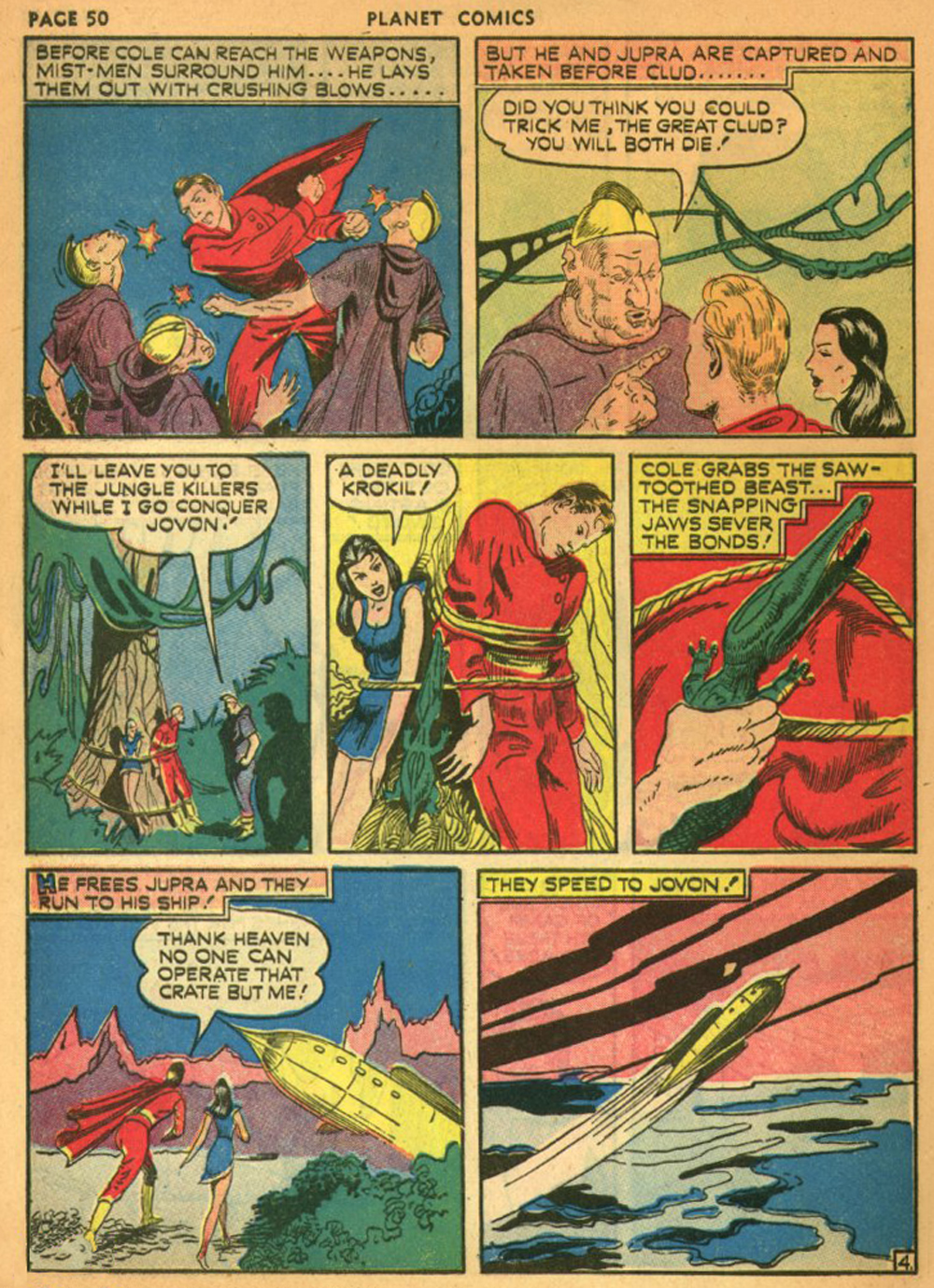 Planet Comics #13 (Fiction House), page 53. Public domain (US).