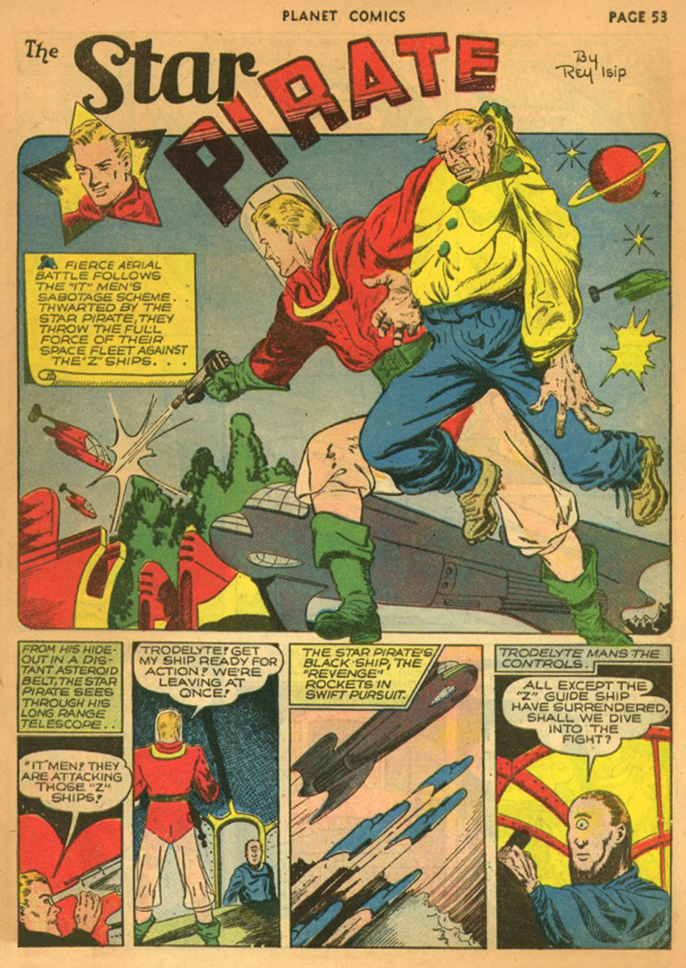 Planet Comics #13 (Fiction House), page 56. Public domain (US).