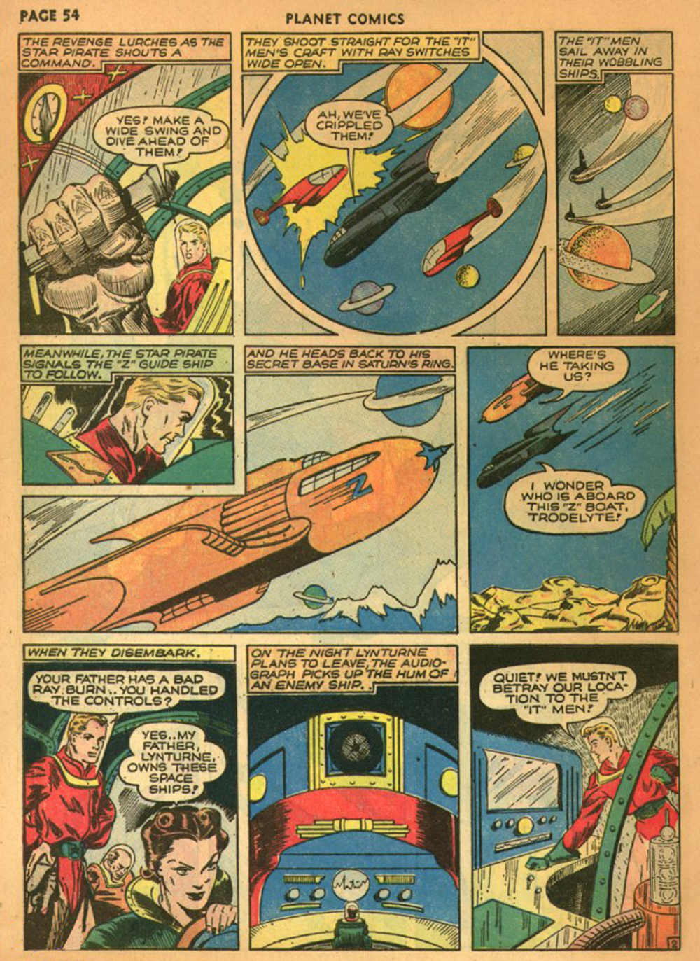 Planet Comics #13 (Fiction House), page 57. Public domain (US).