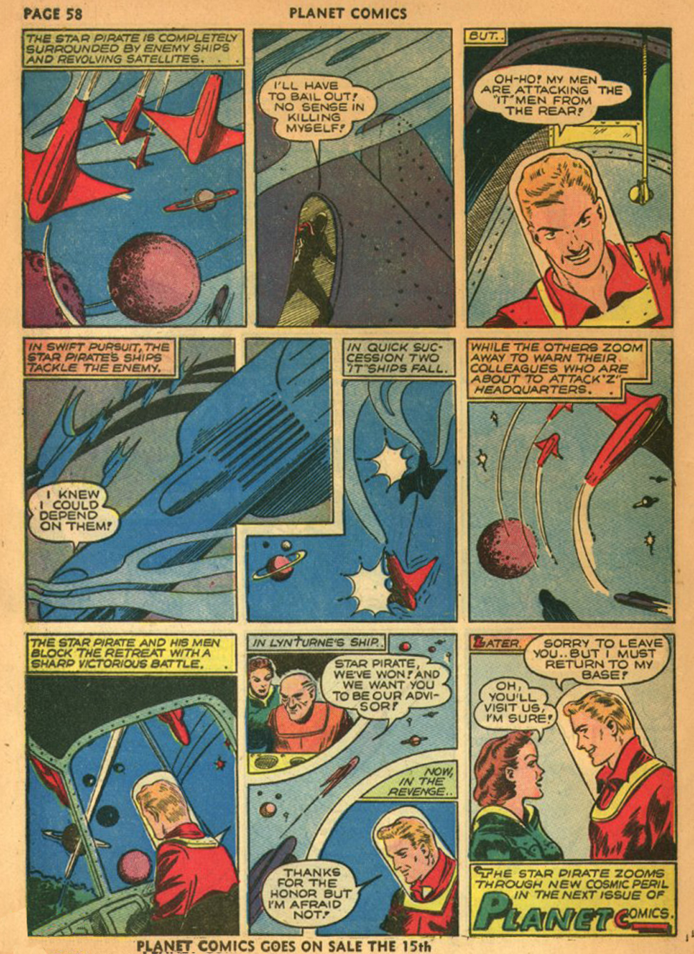 Planet Comics #13 (Fiction House), page 61. Public domain (US).
