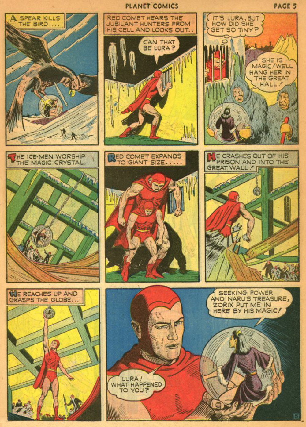 Planet Comics #13 (Fiction House), page 8. Public domain (US).