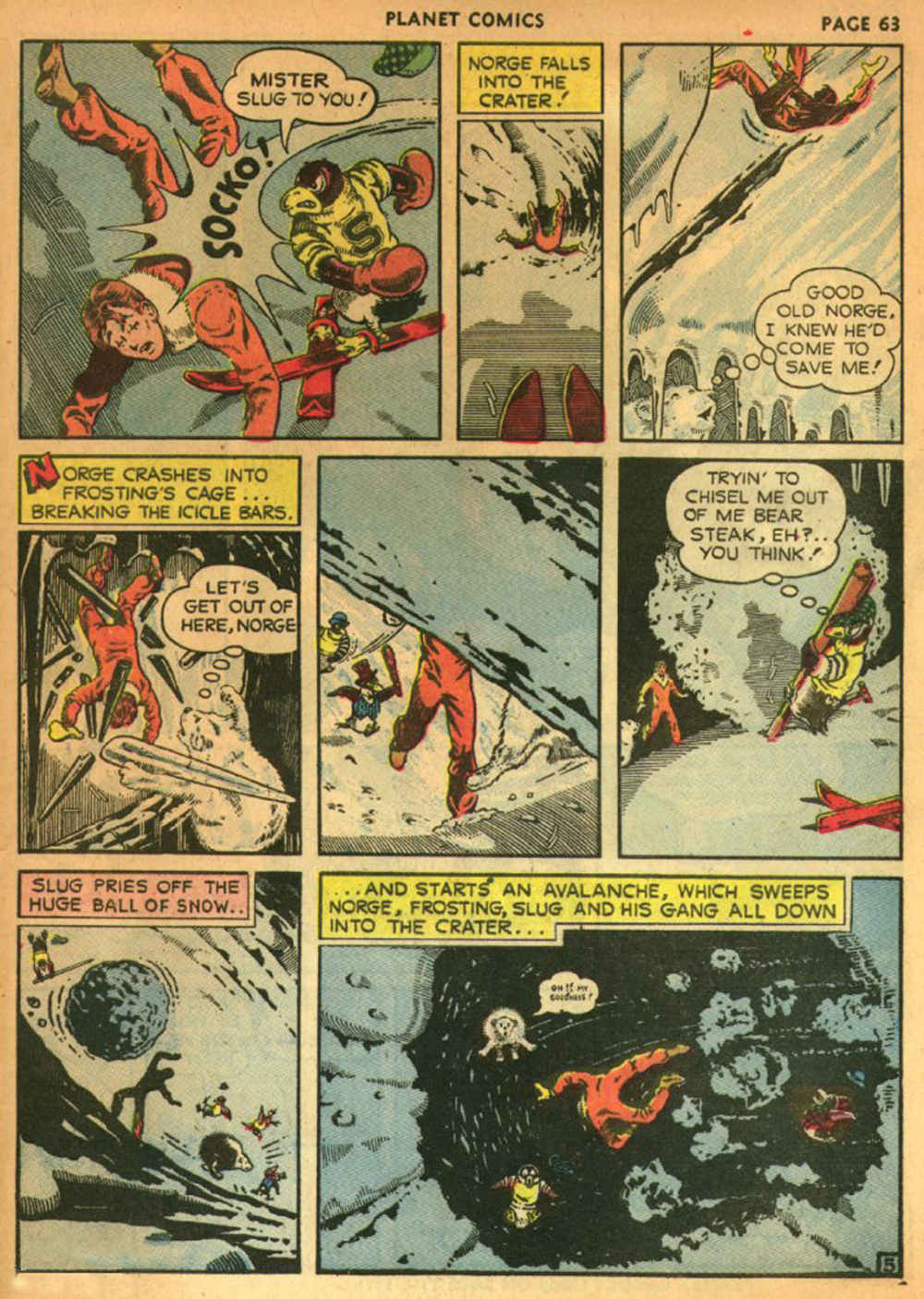 Planet Comics #13 (Fiction House), page 66. Public domain (US).