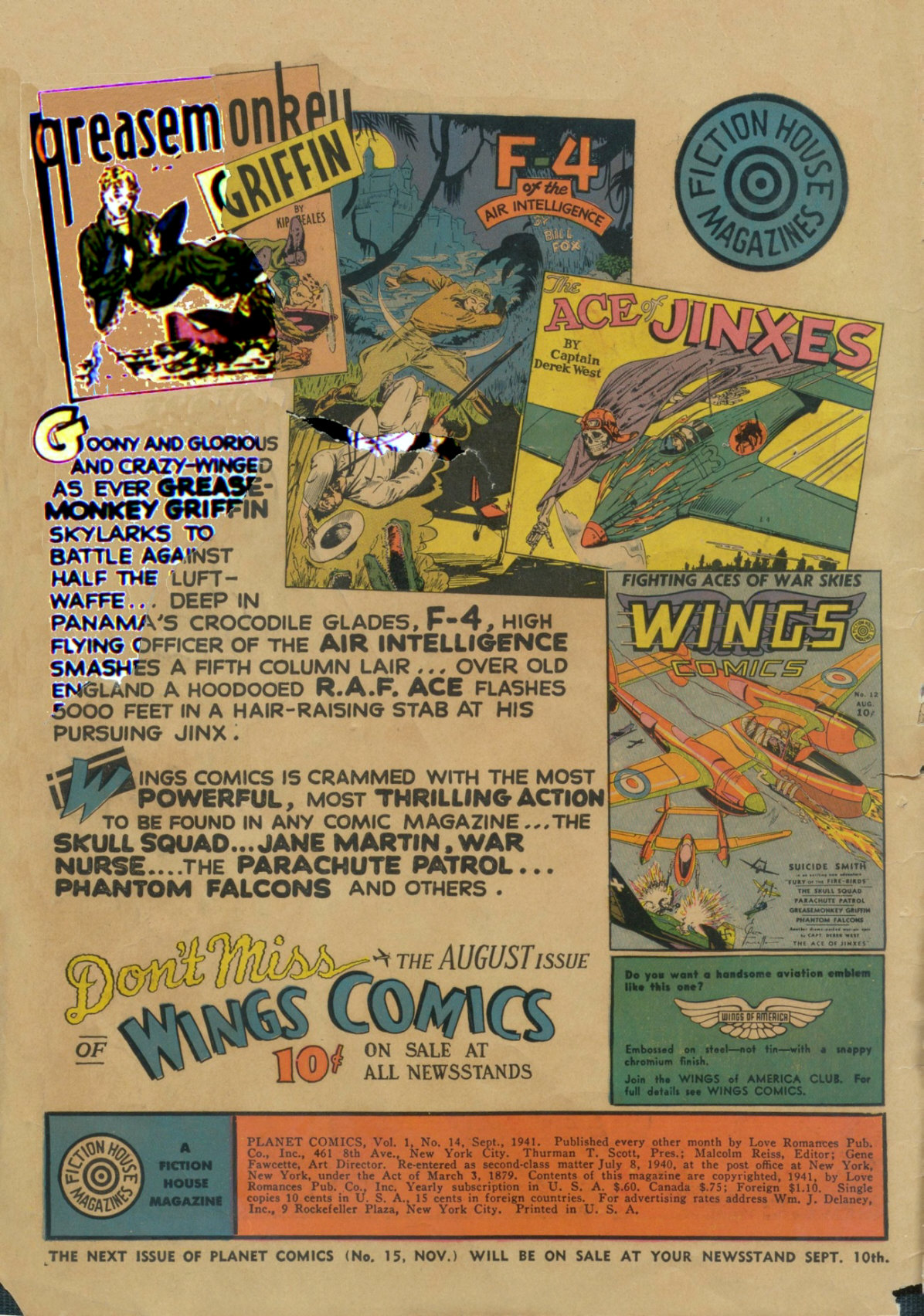 Planet Comics #14 (Fiction House), page 2. Public domain (US).