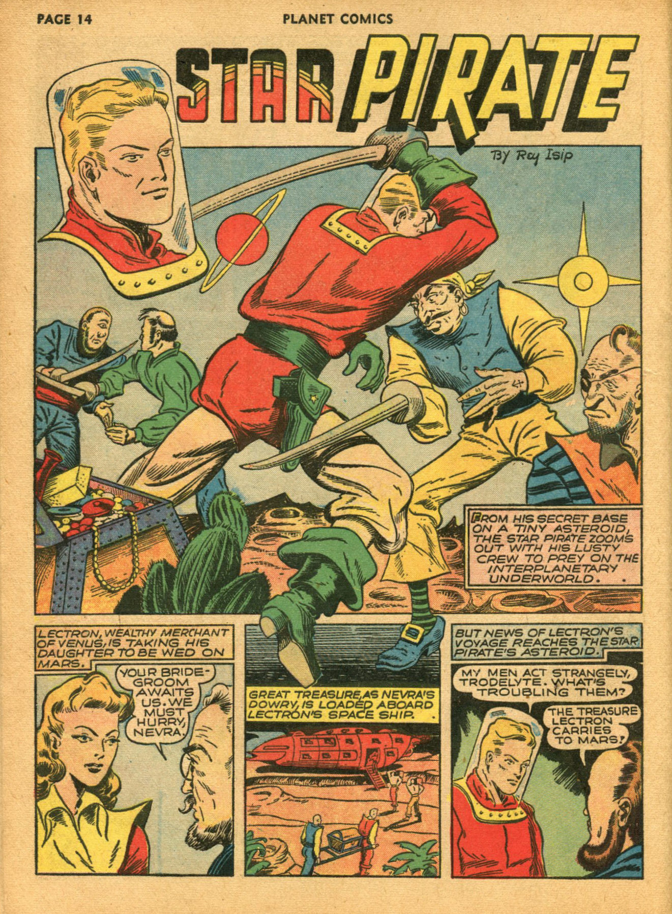 Planet Comics #14 (Fiction House), page 16. Public domain (US).