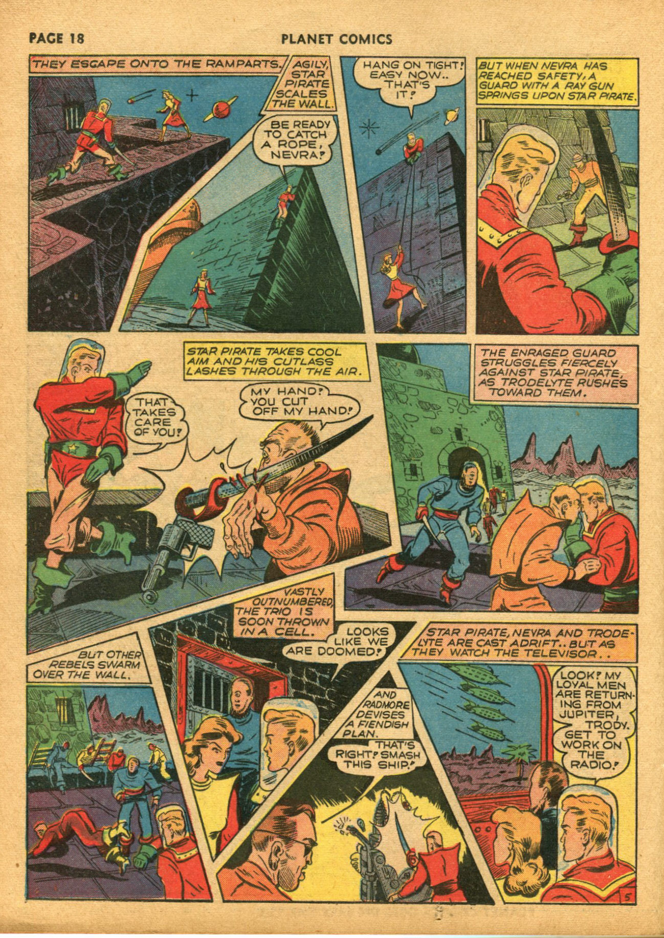 Planet Comics #14 (Fiction House), page 20. Public domain (US).