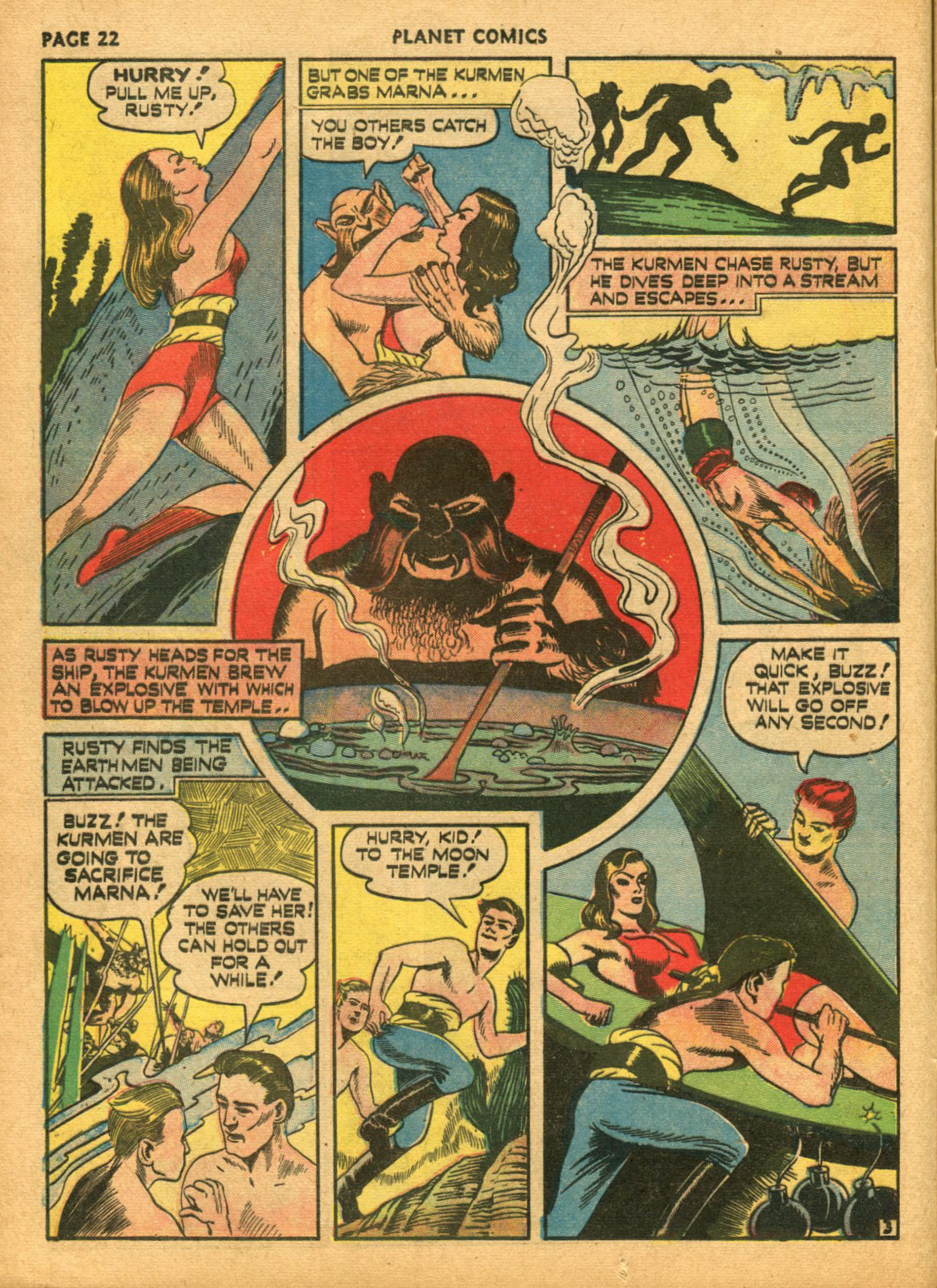 Planet Comics #14 (Fiction House), page 24. Public domain (US).