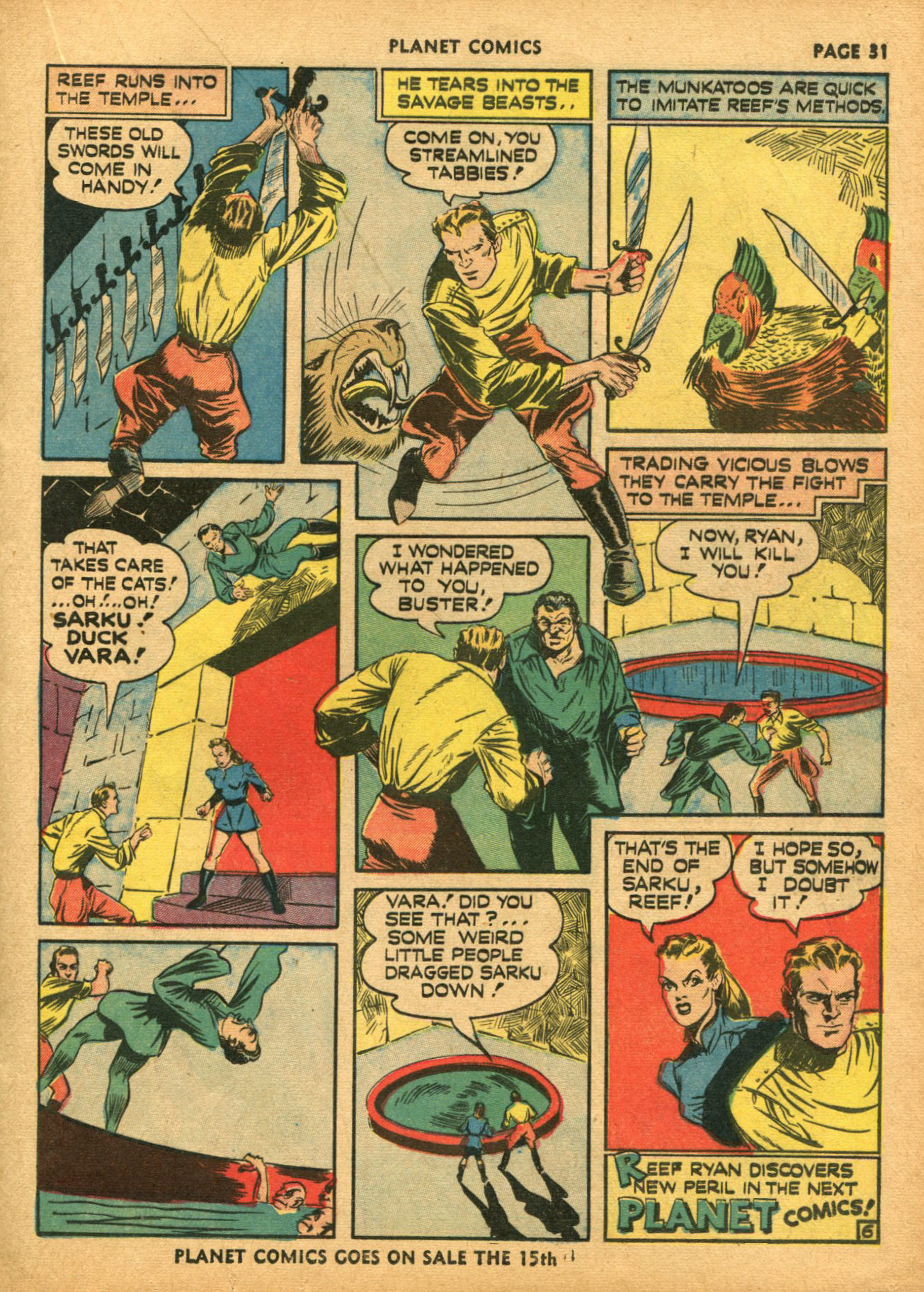 Planet Comics #14 (Fiction House), page 33. Public domain (US).