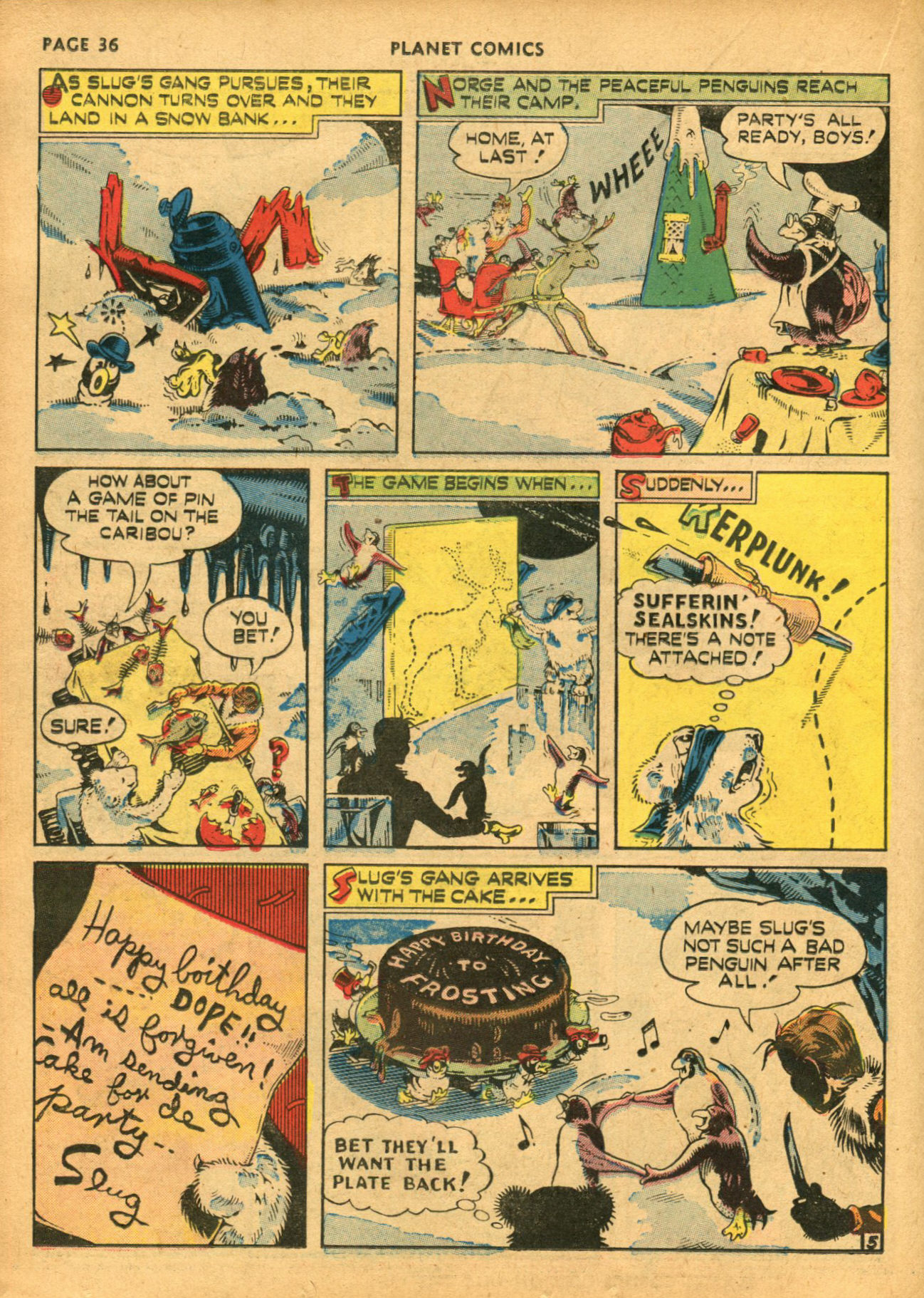 Planet Comics #14 (Fiction House), page 38. Public domain (US).