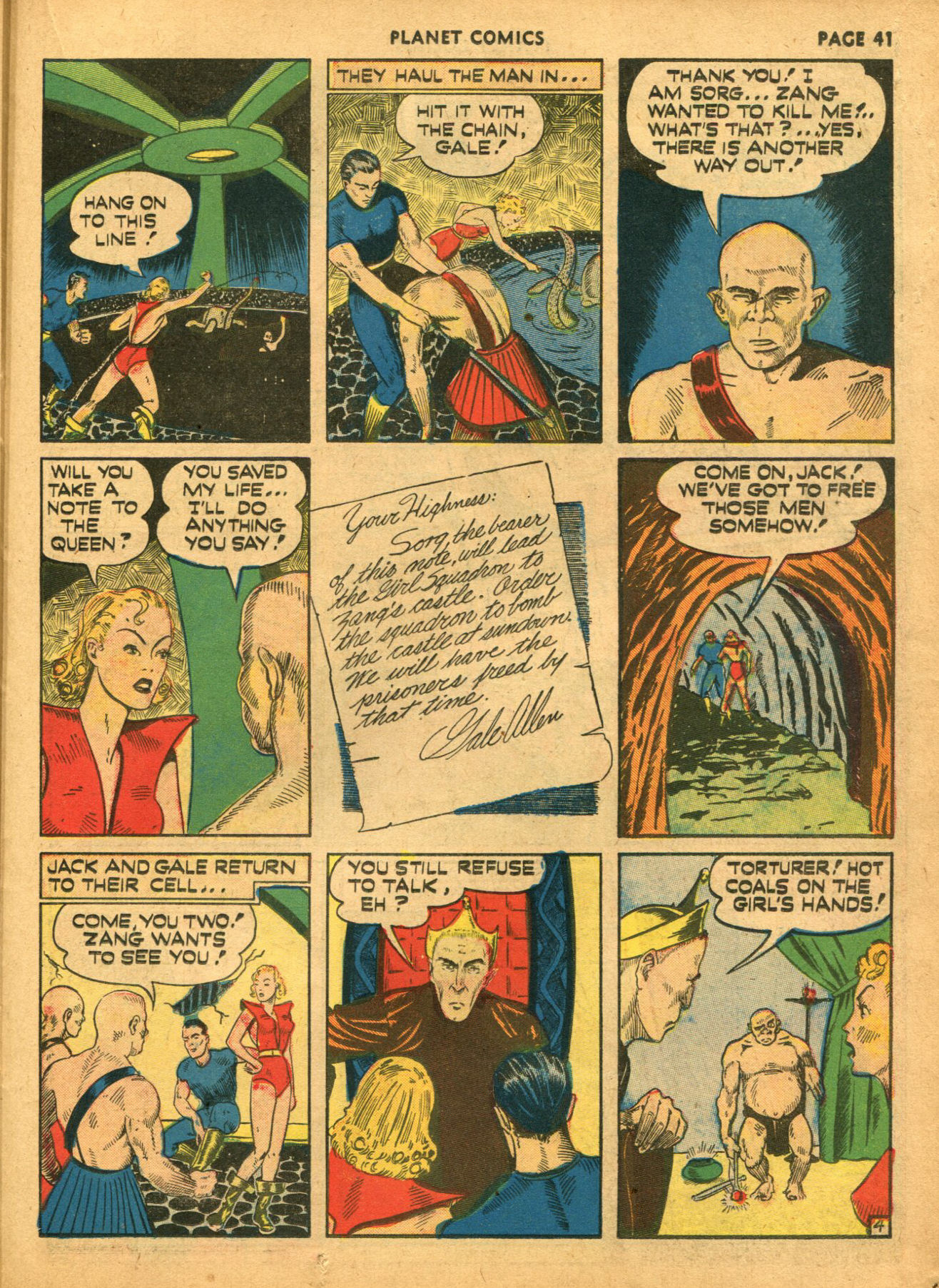 Planet Comics #14 (Fiction House), page 43. Public domain (US).