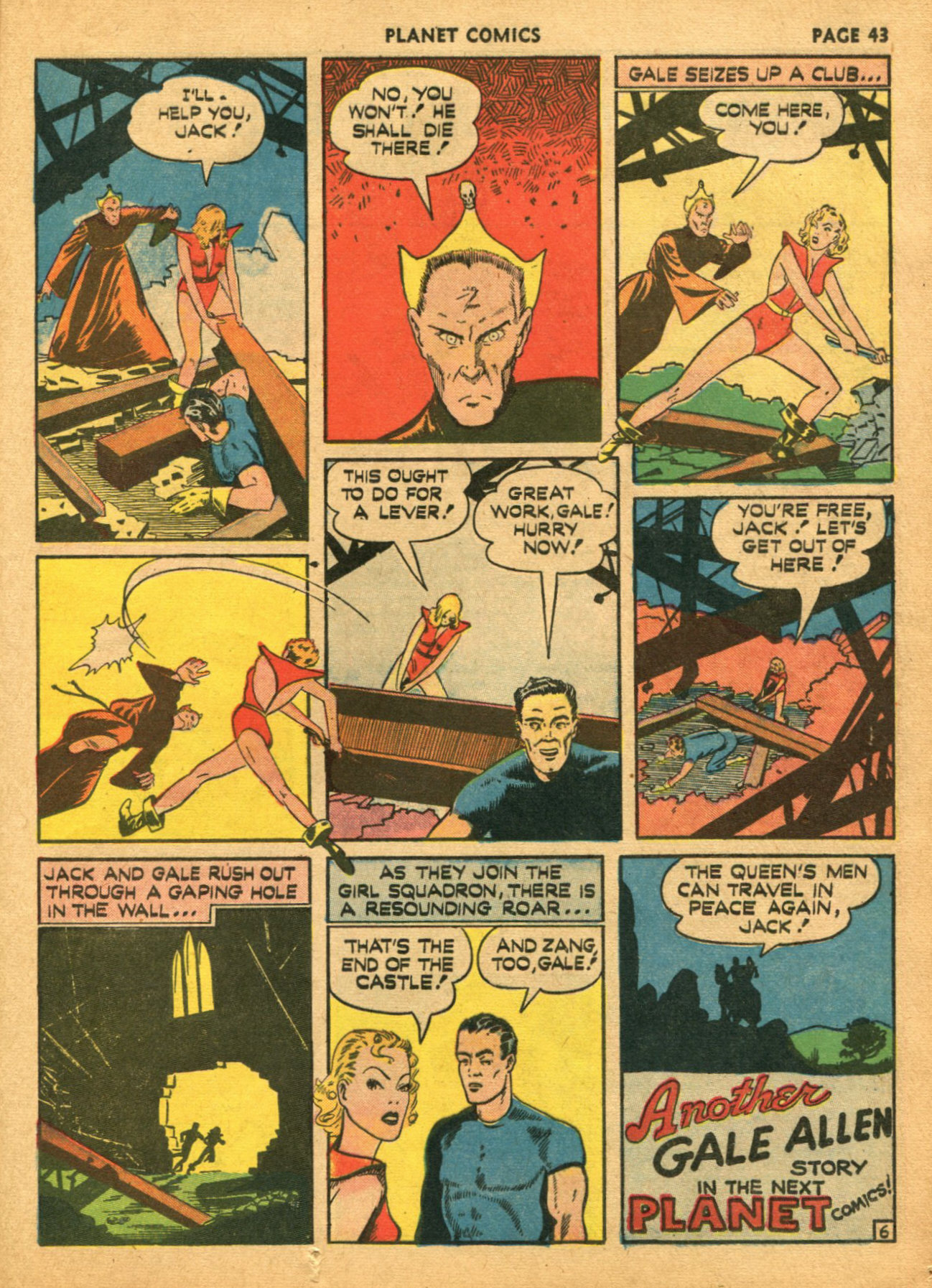 Planet Comics #14 (Fiction House), page 45. Public domain (US).