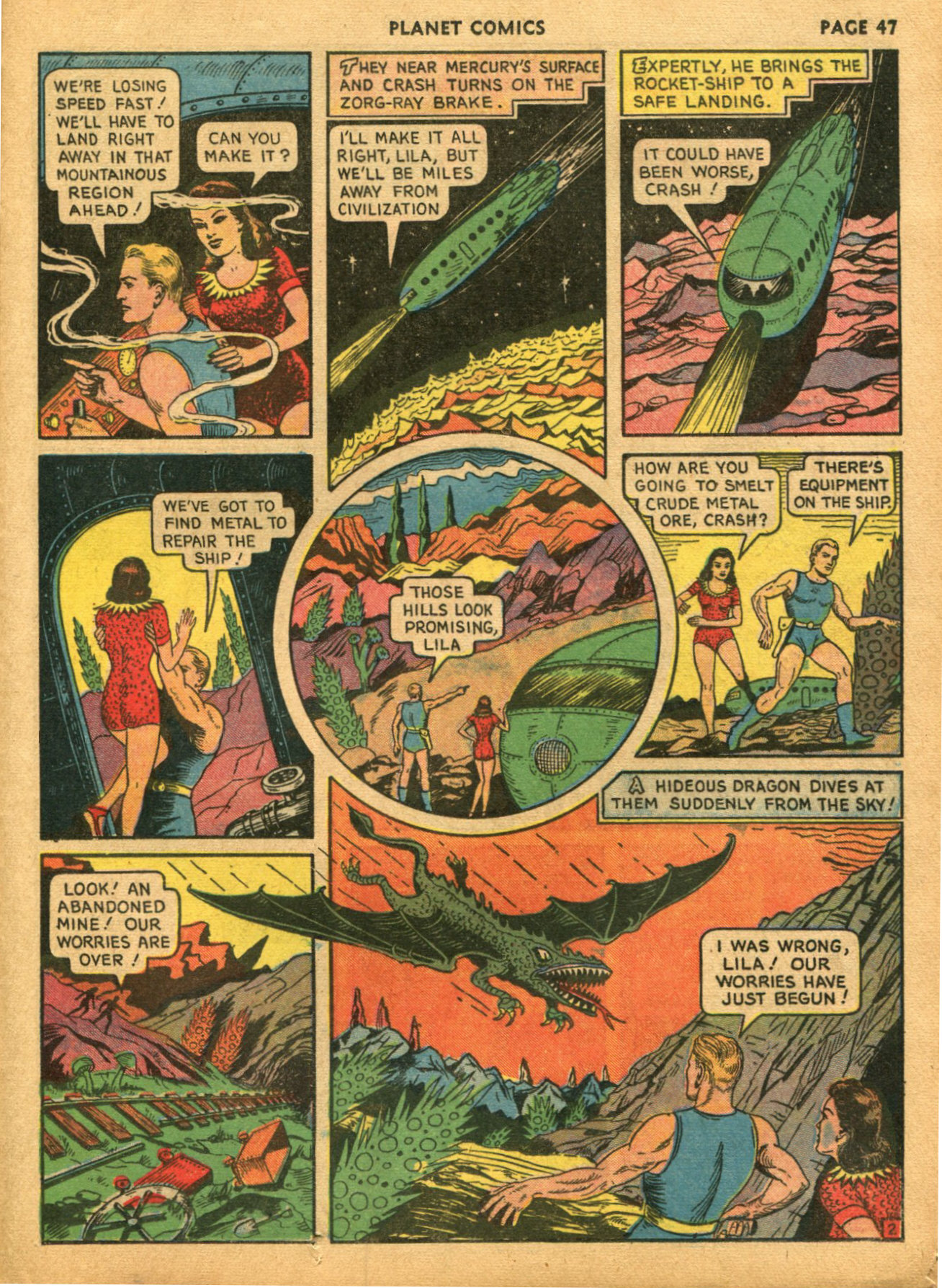 Planet Comics #14 (Fiction House), page 49. Public domain (US).