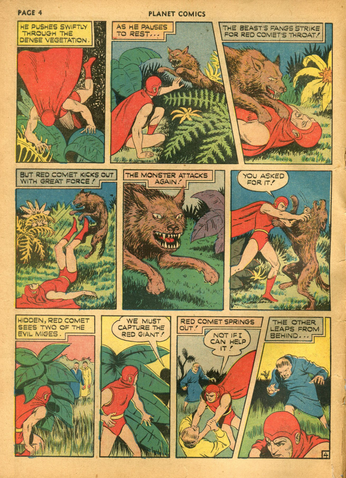 Planet Comics #14 (Fiction House), page 6. Public domain (US).
