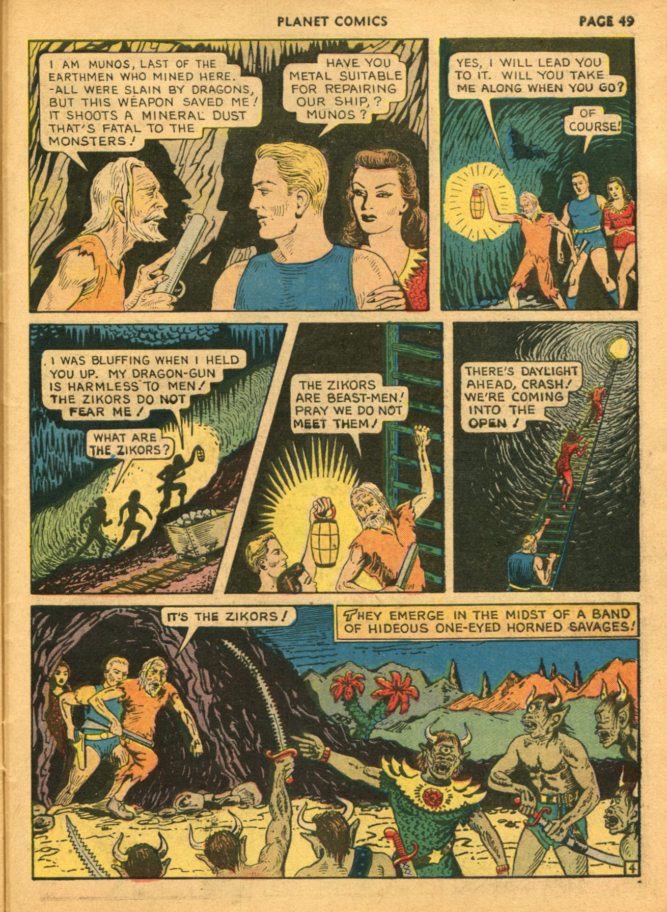Planet Comics #14 (Fiction House), page 51. Public domain (US).