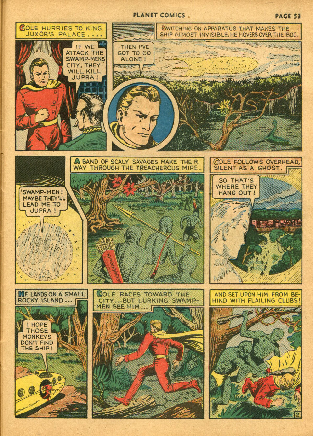 Planet Comics #14 (Fiction House), page 55. Public domain (US).
