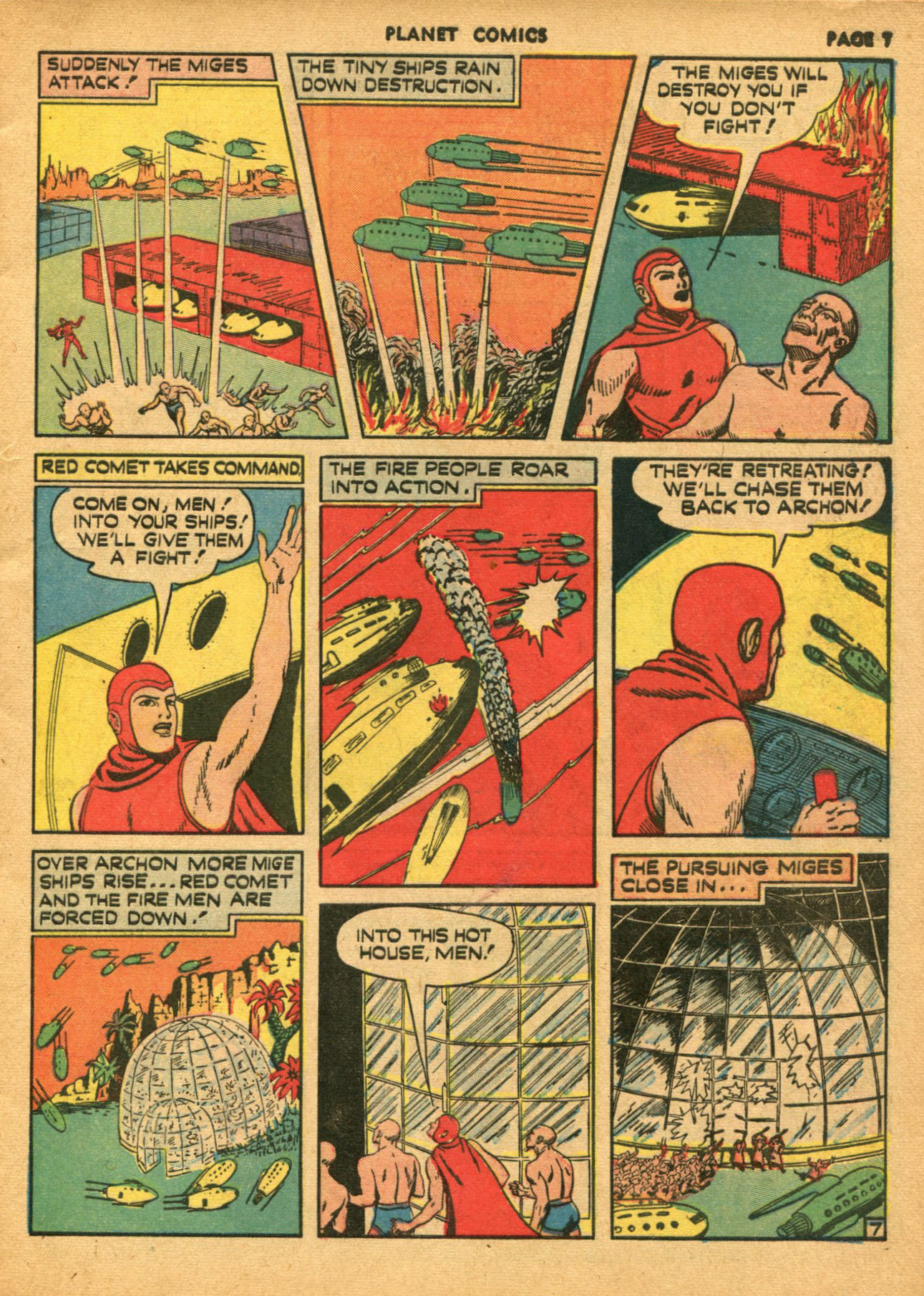 Planet Comics #14 (Fiction House), page 9. Public domain (US).