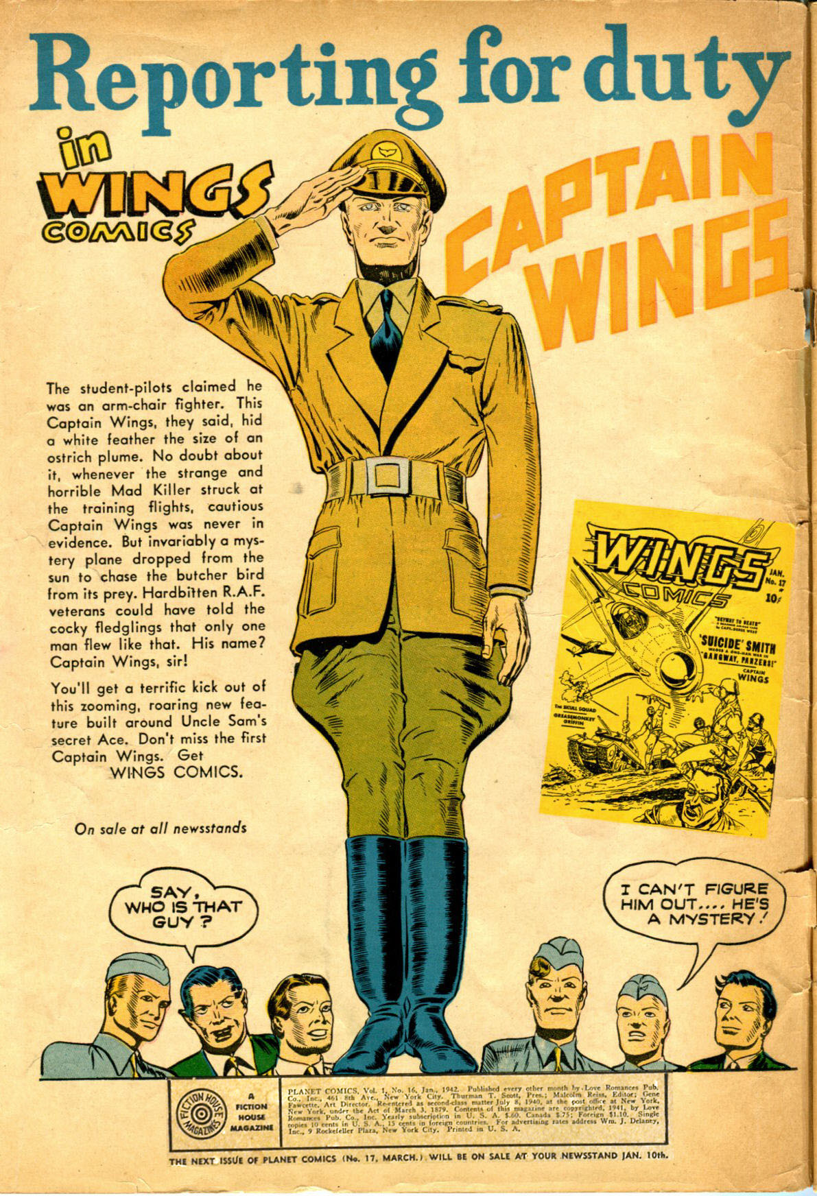 Planet Comics #16 (Fiction House), page 2. Public domain (US).