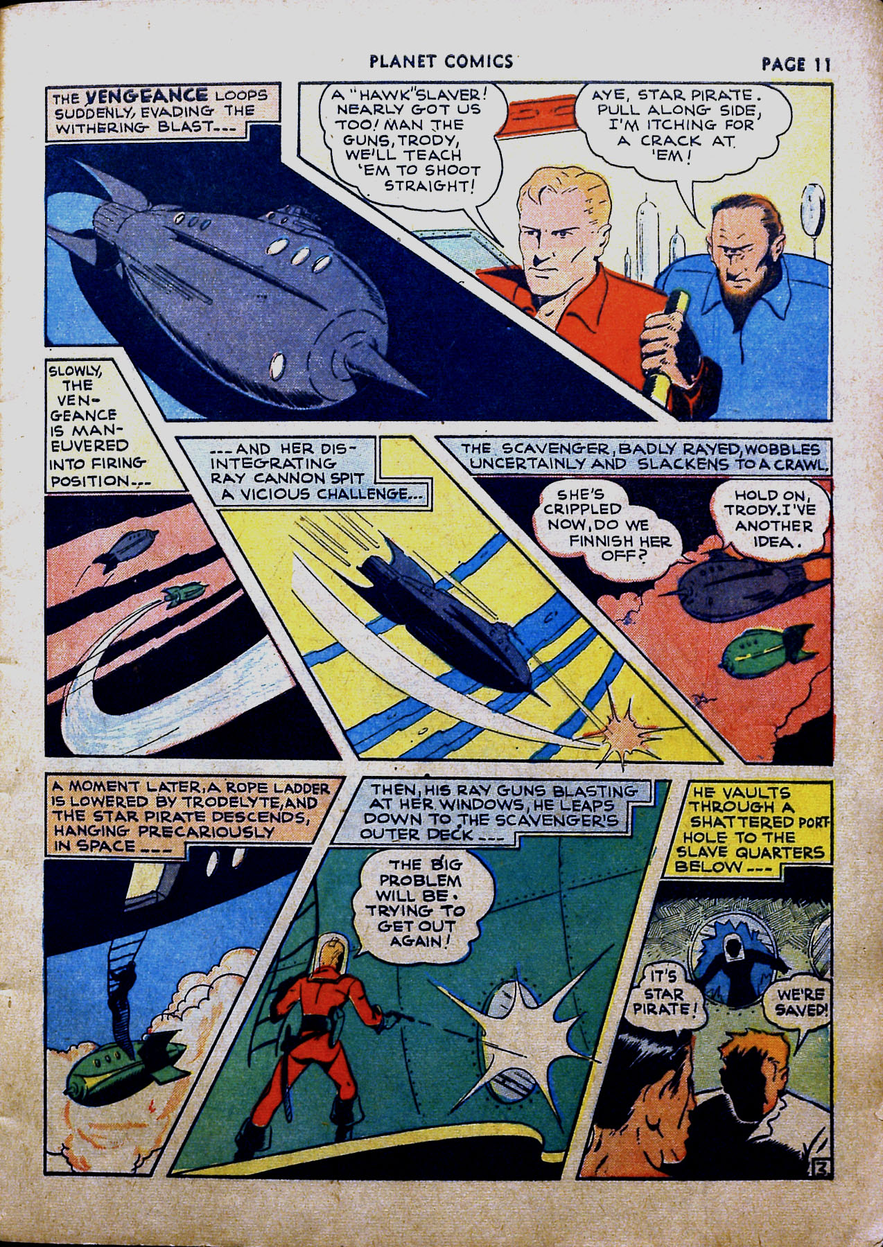 Planet Comics #16 (Fiction House), page 13. Public domain (US).