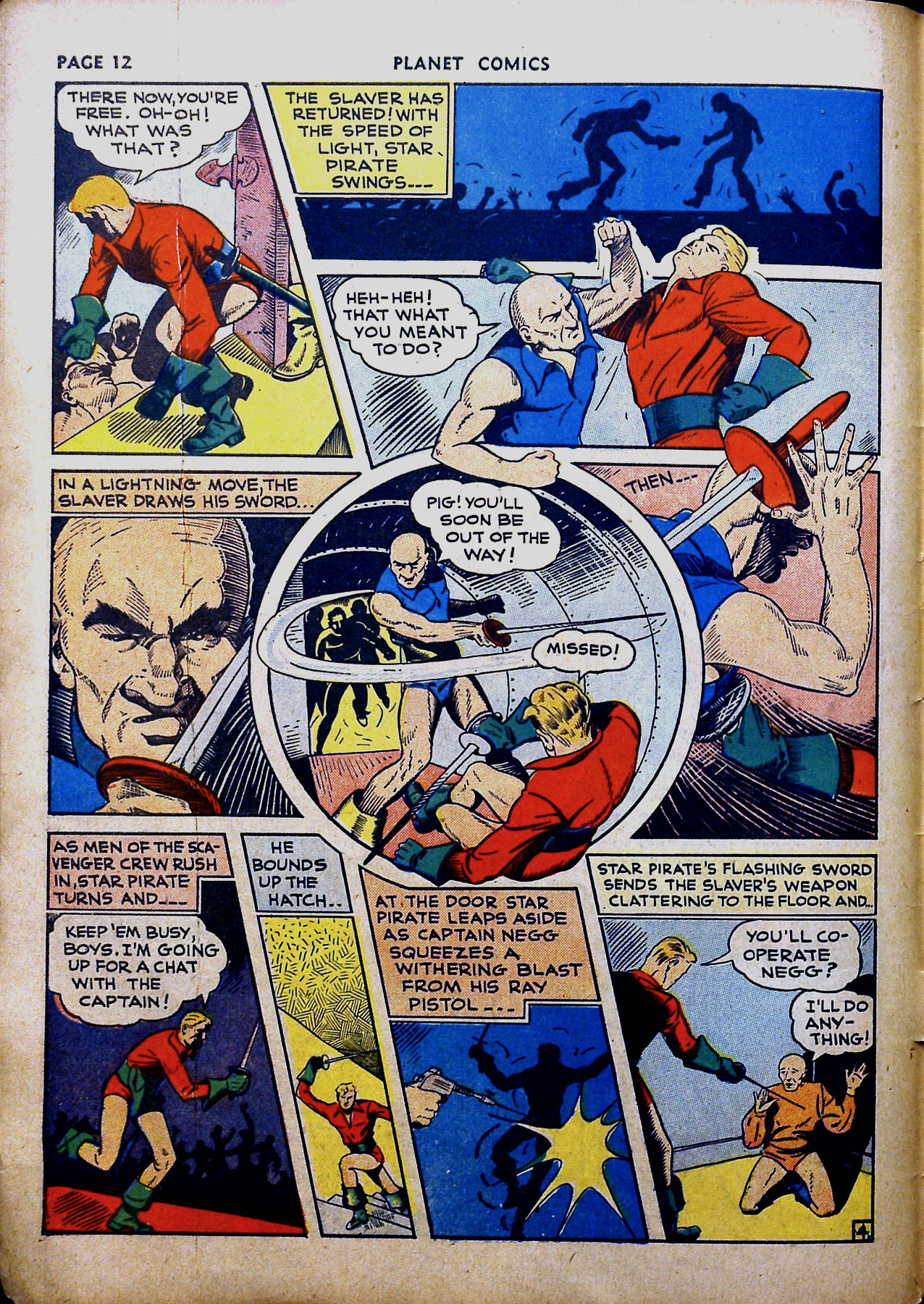 Planet Comics #16 (Fiction House), page 14. Public domain (US).