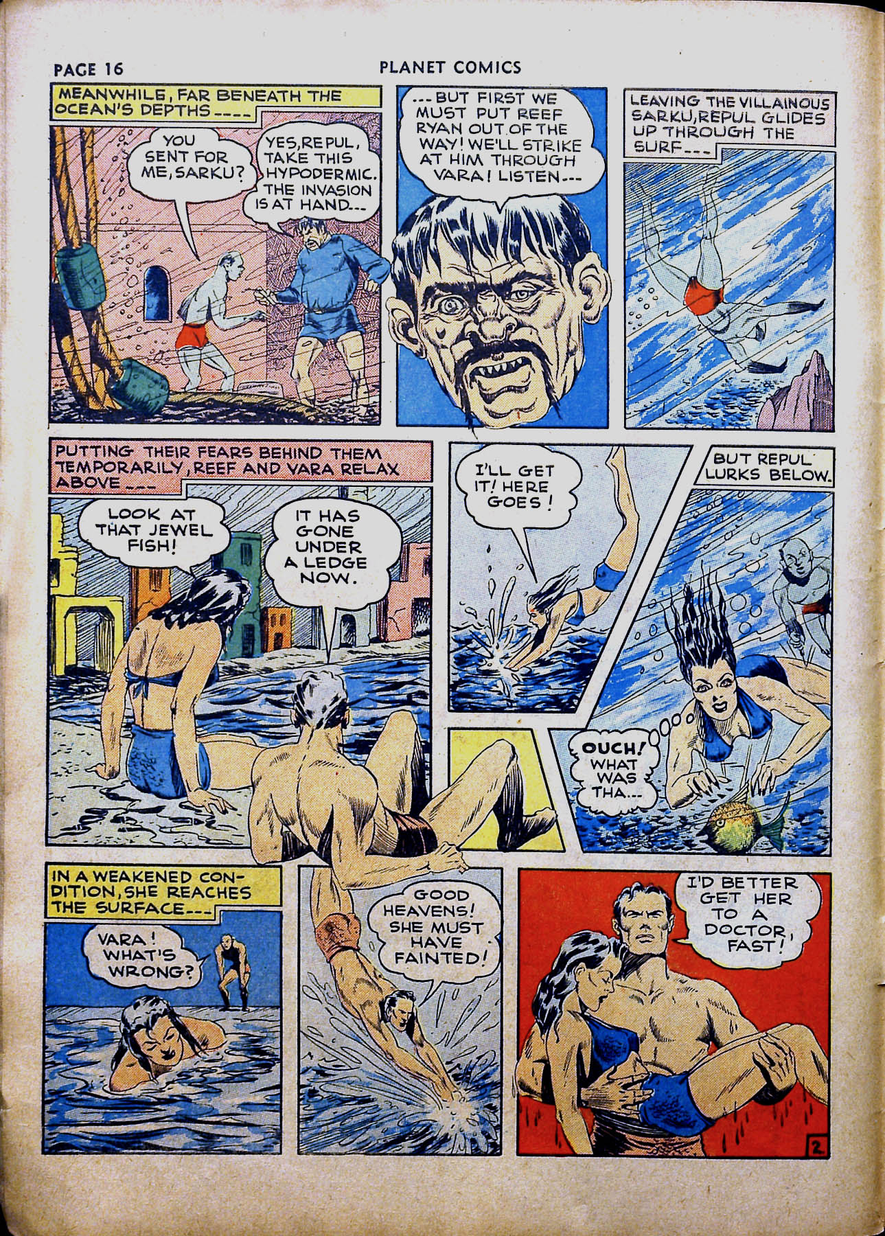 Planet Comics #16 (Fiction House), page 18. Public domain (US).