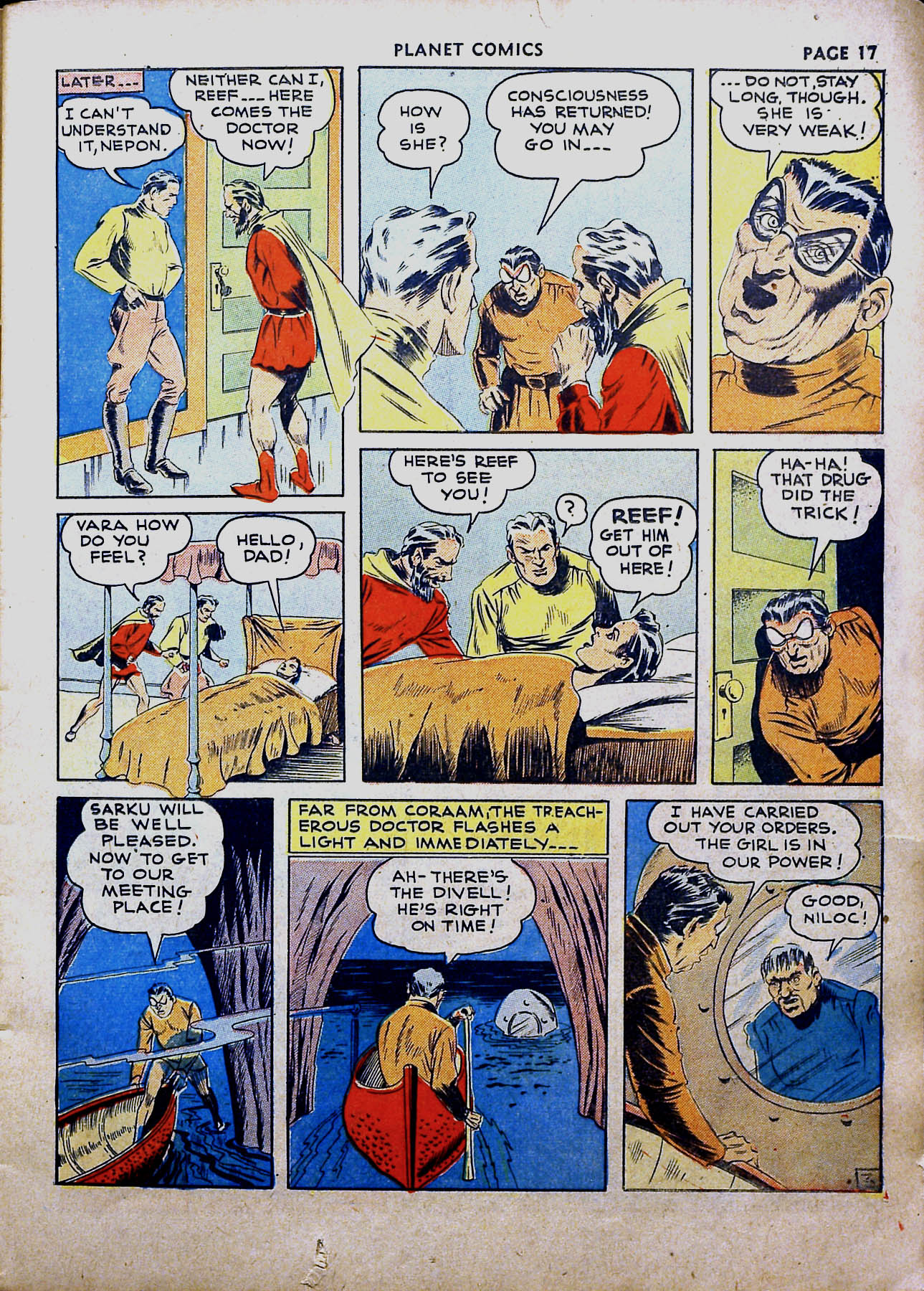 Planet Comics #16 (Fiction House), page 19. Public domain (US).