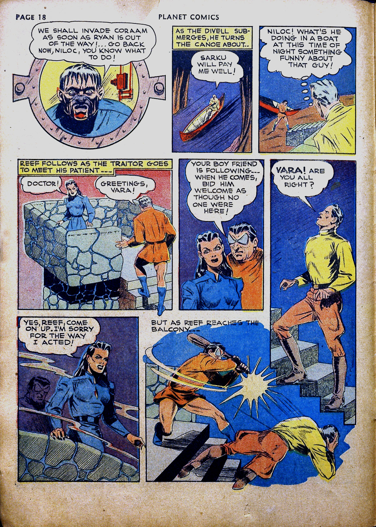 Planet Comics #16 (Fiction House), page 20. Public domain (US).
