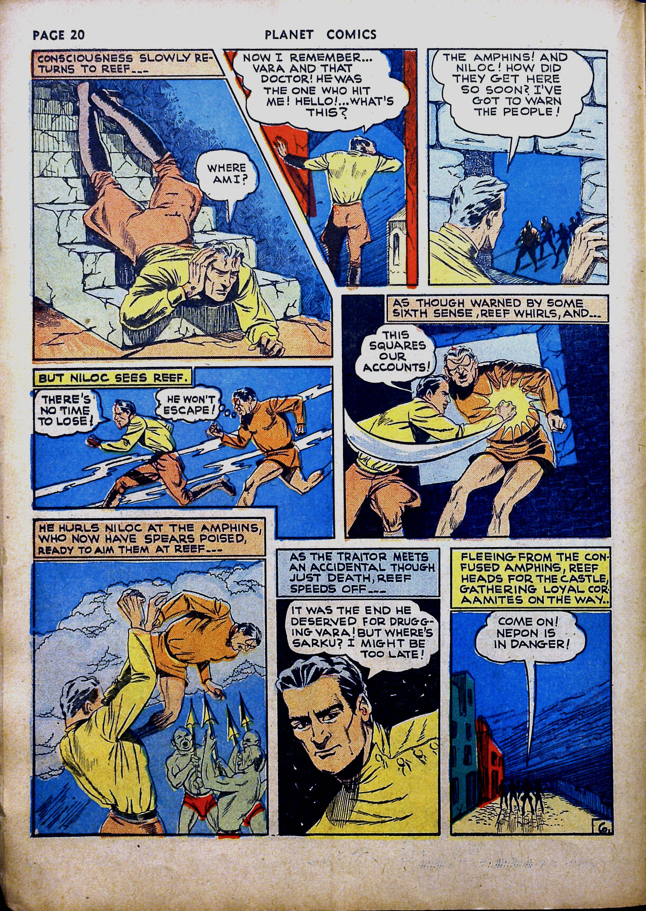 Planet Comics #16 (Fiction House), page 22. Public domain (US).