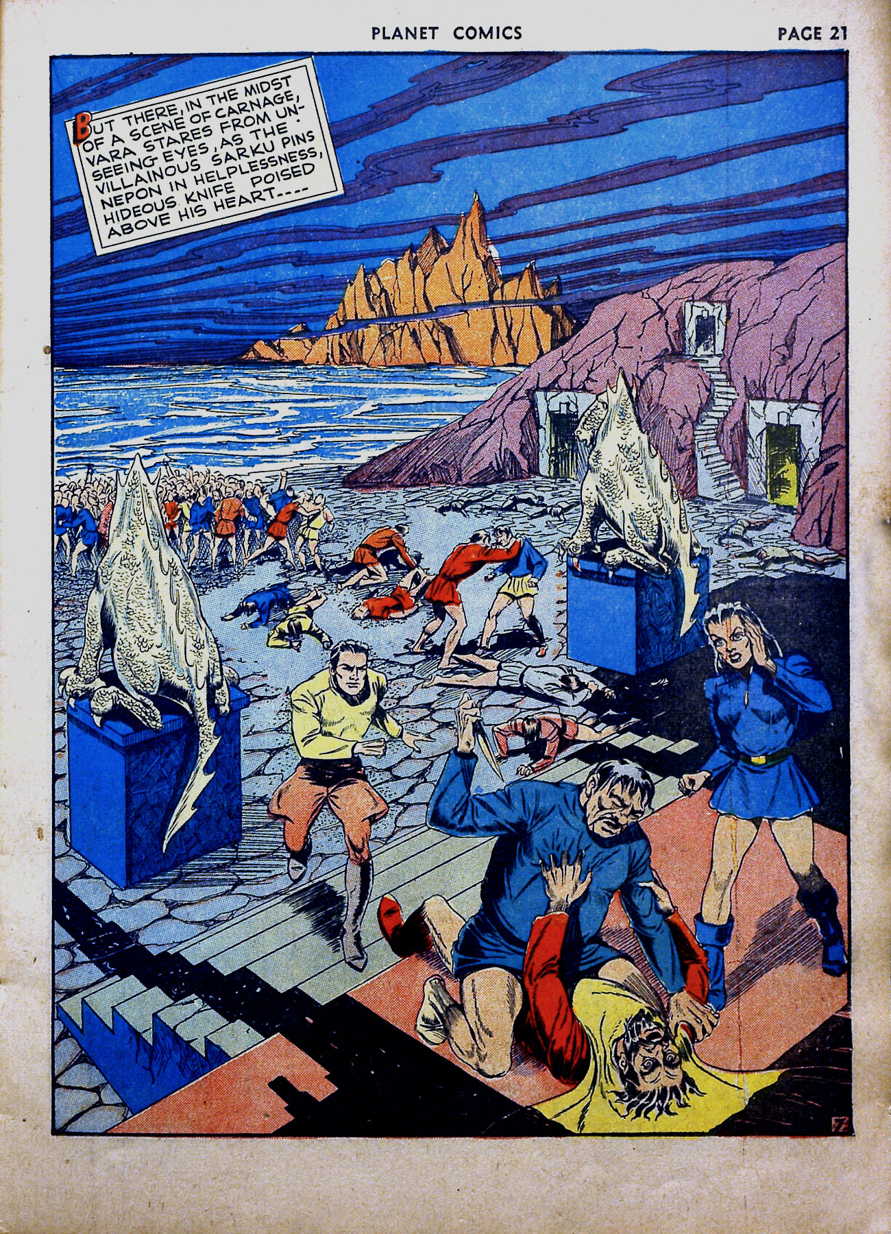 Planet Comics #16 (Fiction House), page 23. Public domain (US).