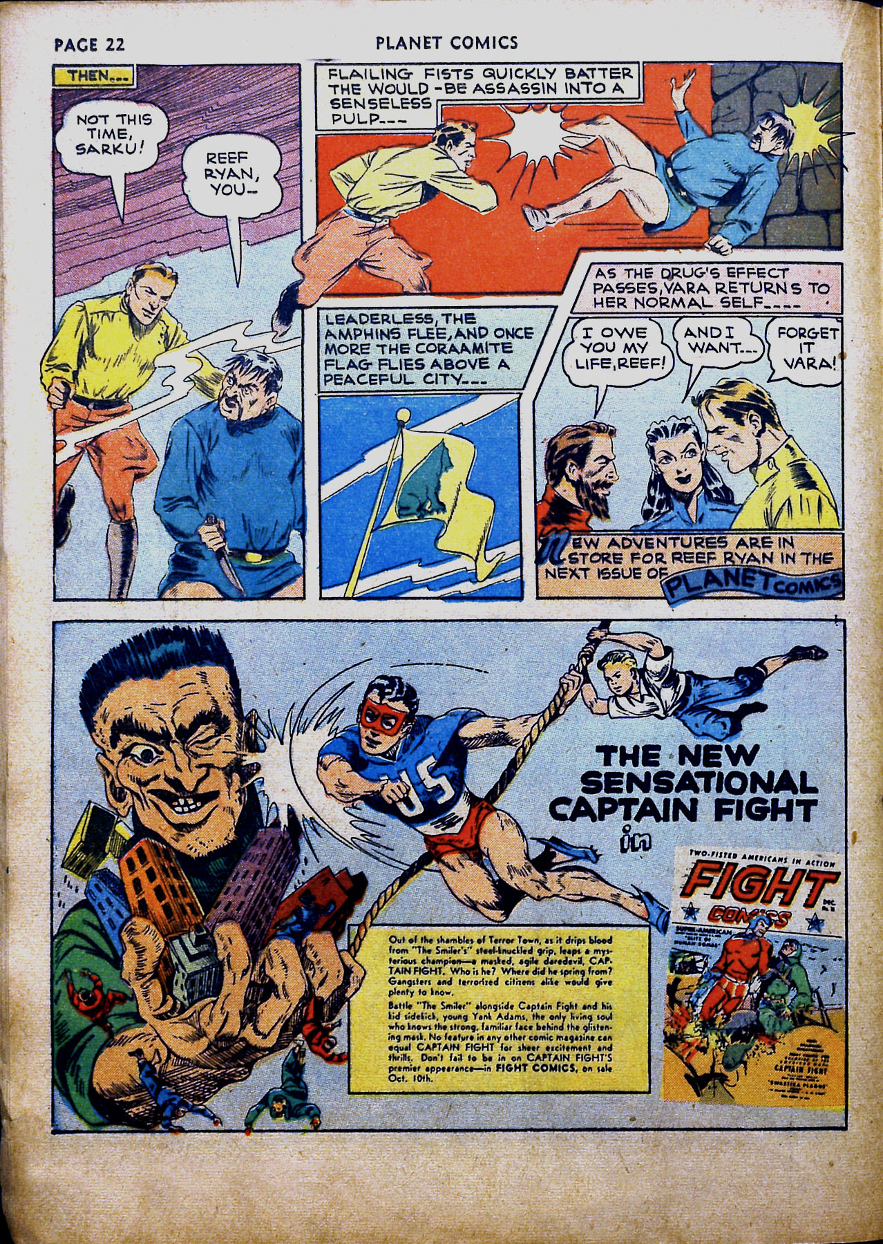 Planet Comics #16 (Fiction House), page 24. Public domain (US).
