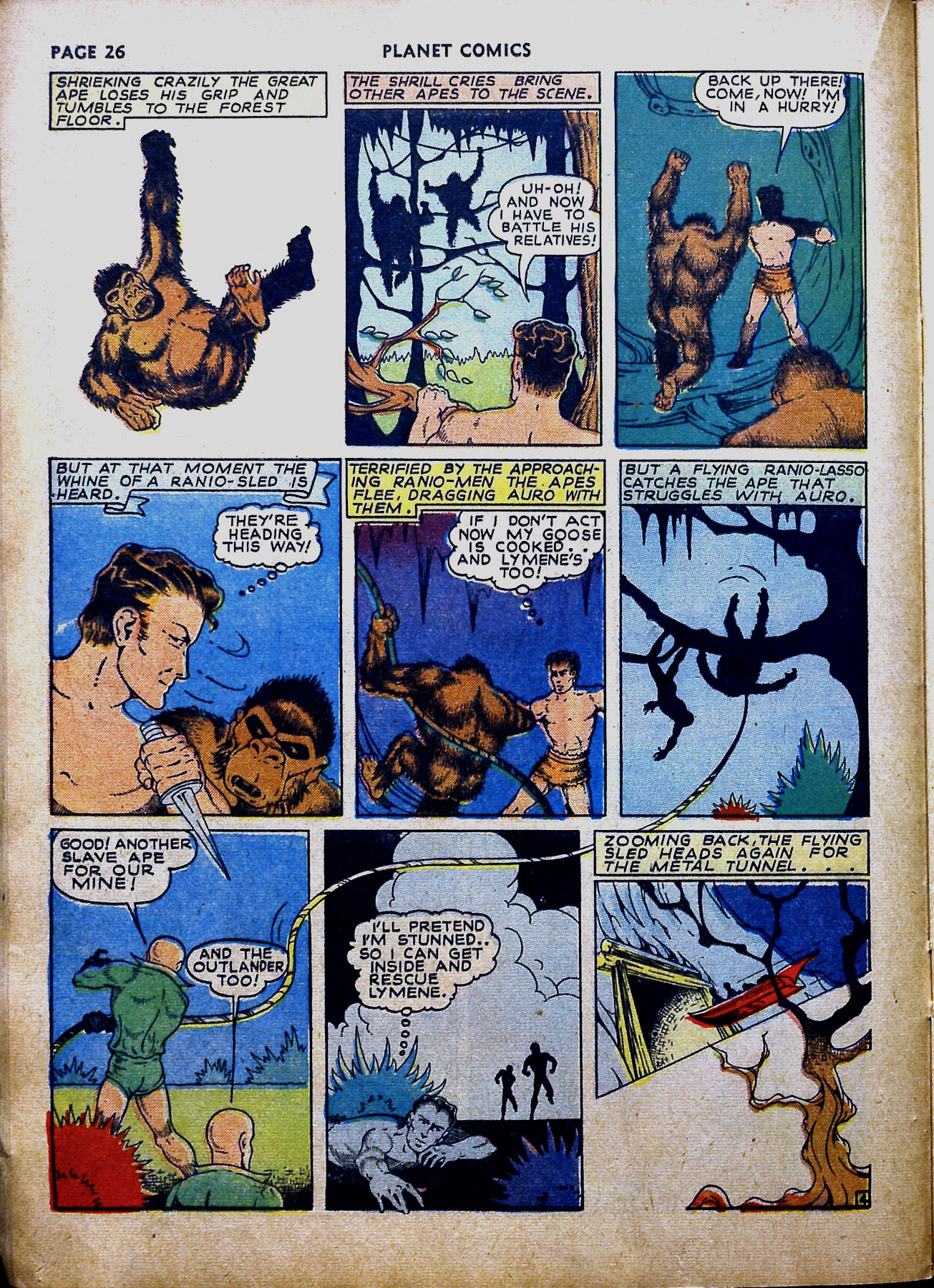 Planet Comics #16 (Fiction House), page 28. Public domain (US).
