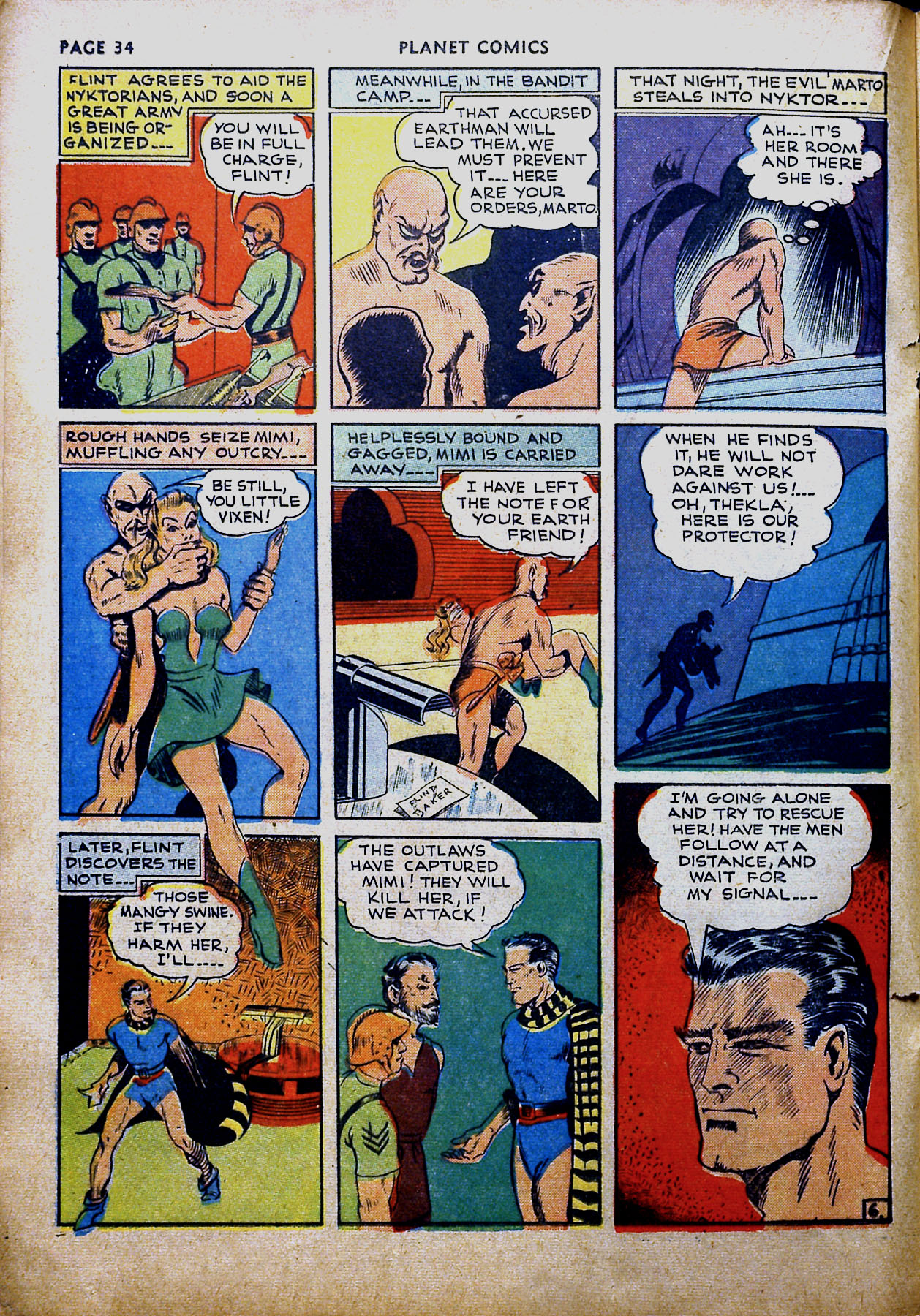 Planet Comics #16 (Fiction House), page 36. Public domain (US).