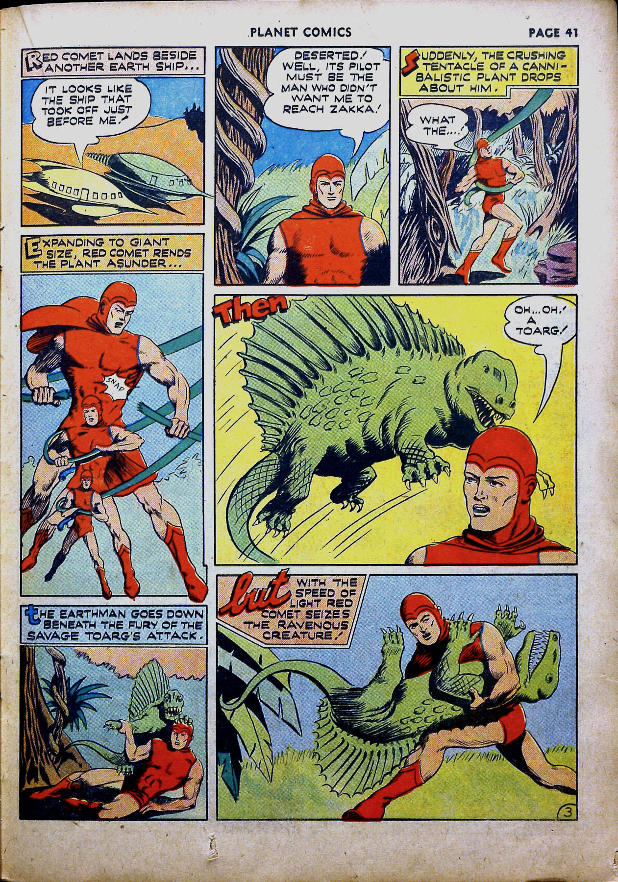 Planet Comics #16 (Fiction House), page 43. Public domain (US).