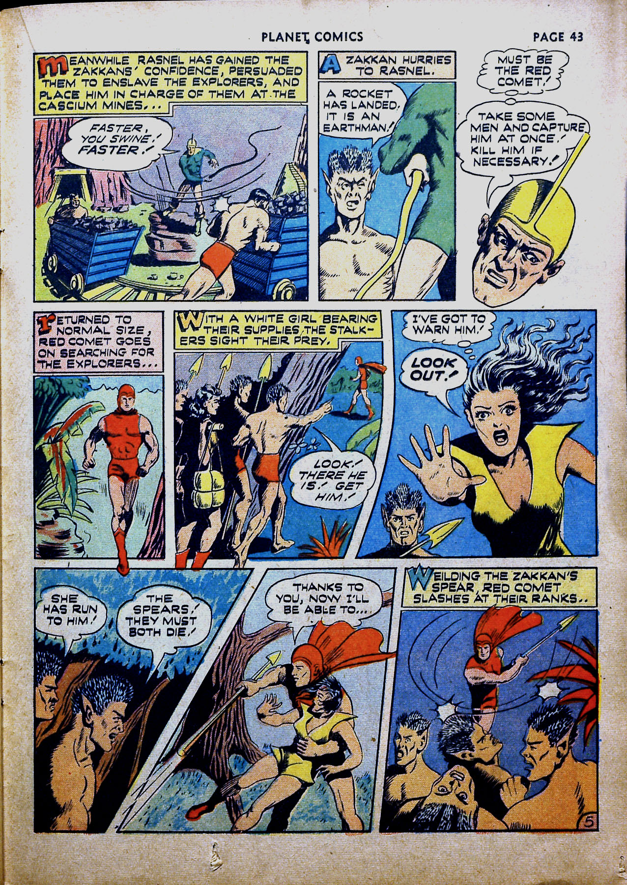 Planet Comics #16 (Fiction House), page 45. Public domain (US).