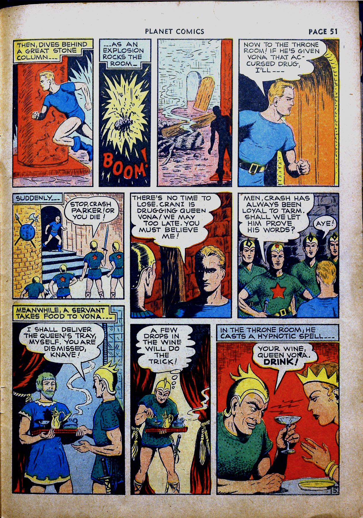 Planet Comics #16 (Fiction House), page 53. Public domain (US).
