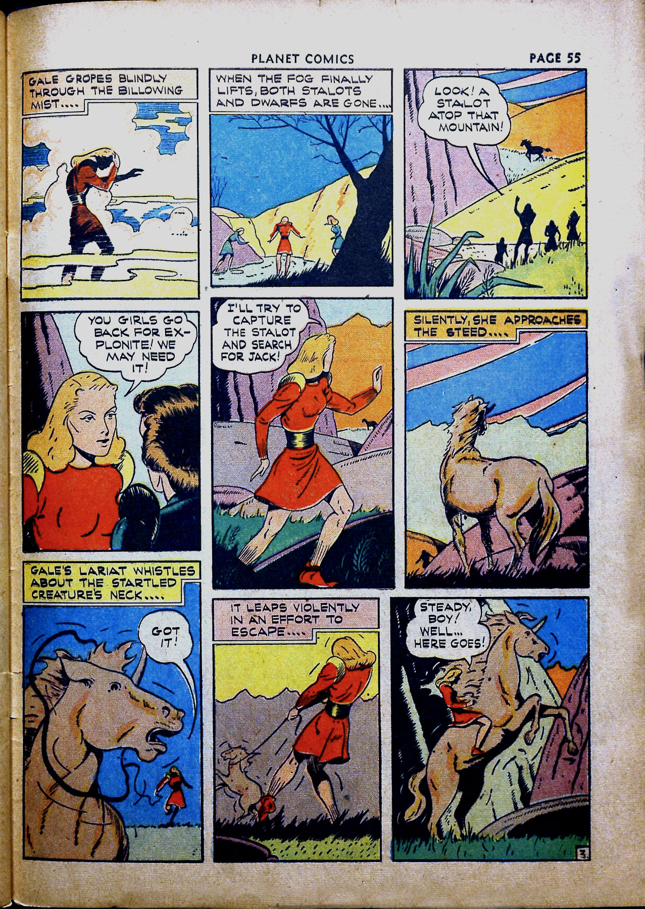 Planet Comics #16 (Fiction House), page 57. Public domain (US).