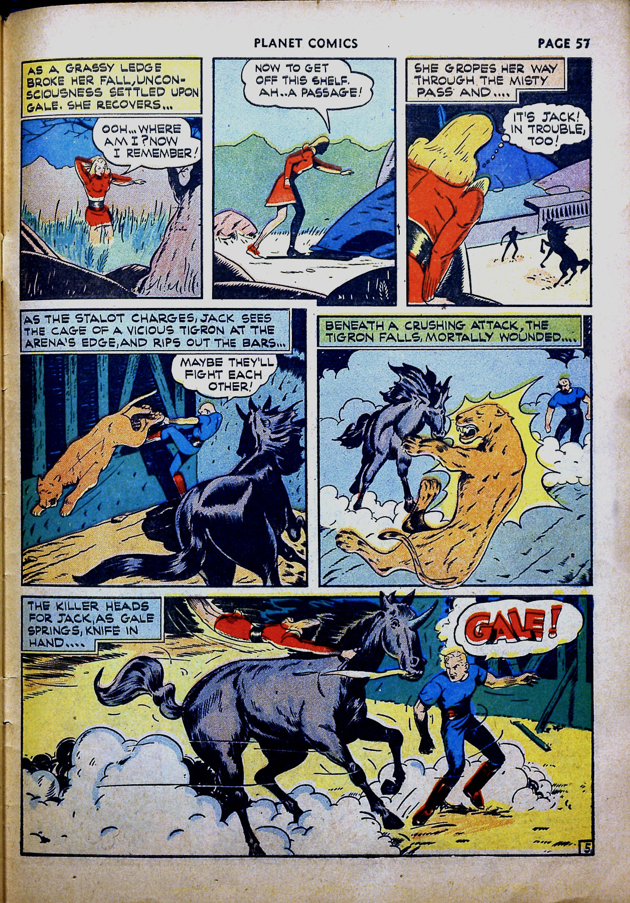 Planet Comics #16 (Fiction House), page 59. Public domain (US).
