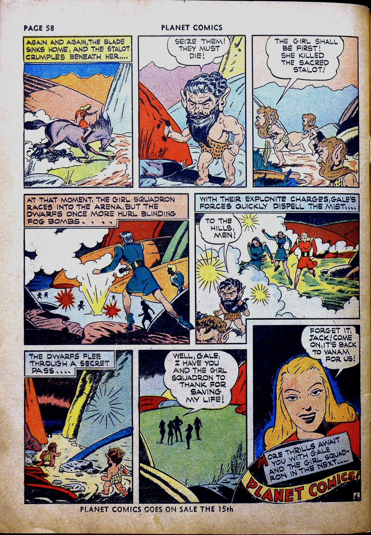 Planet Comics #16 (Fiction House), page 60. Public domain (US).