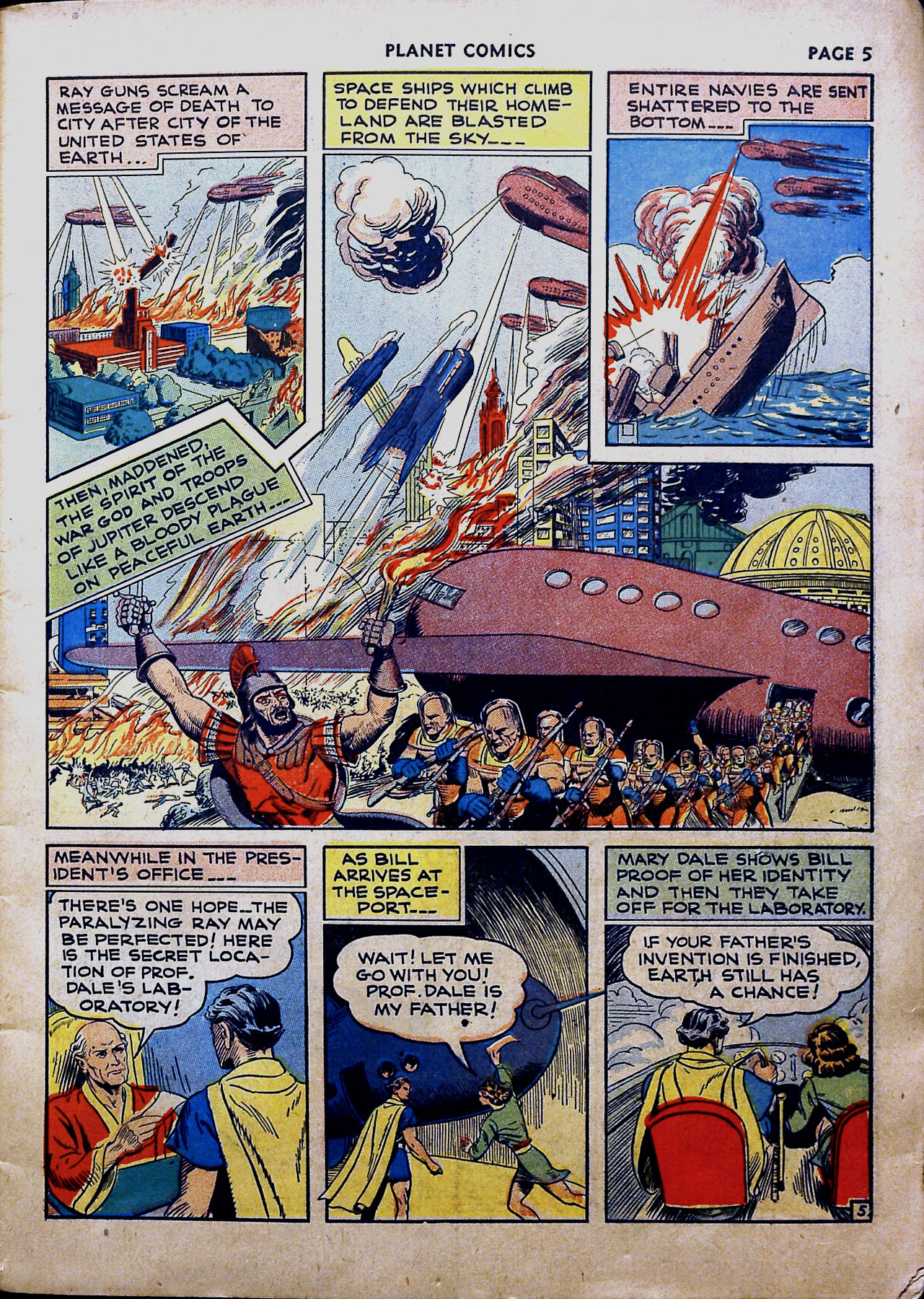Planet Comics #16 (Fiction House), page 7. Public domain (US).