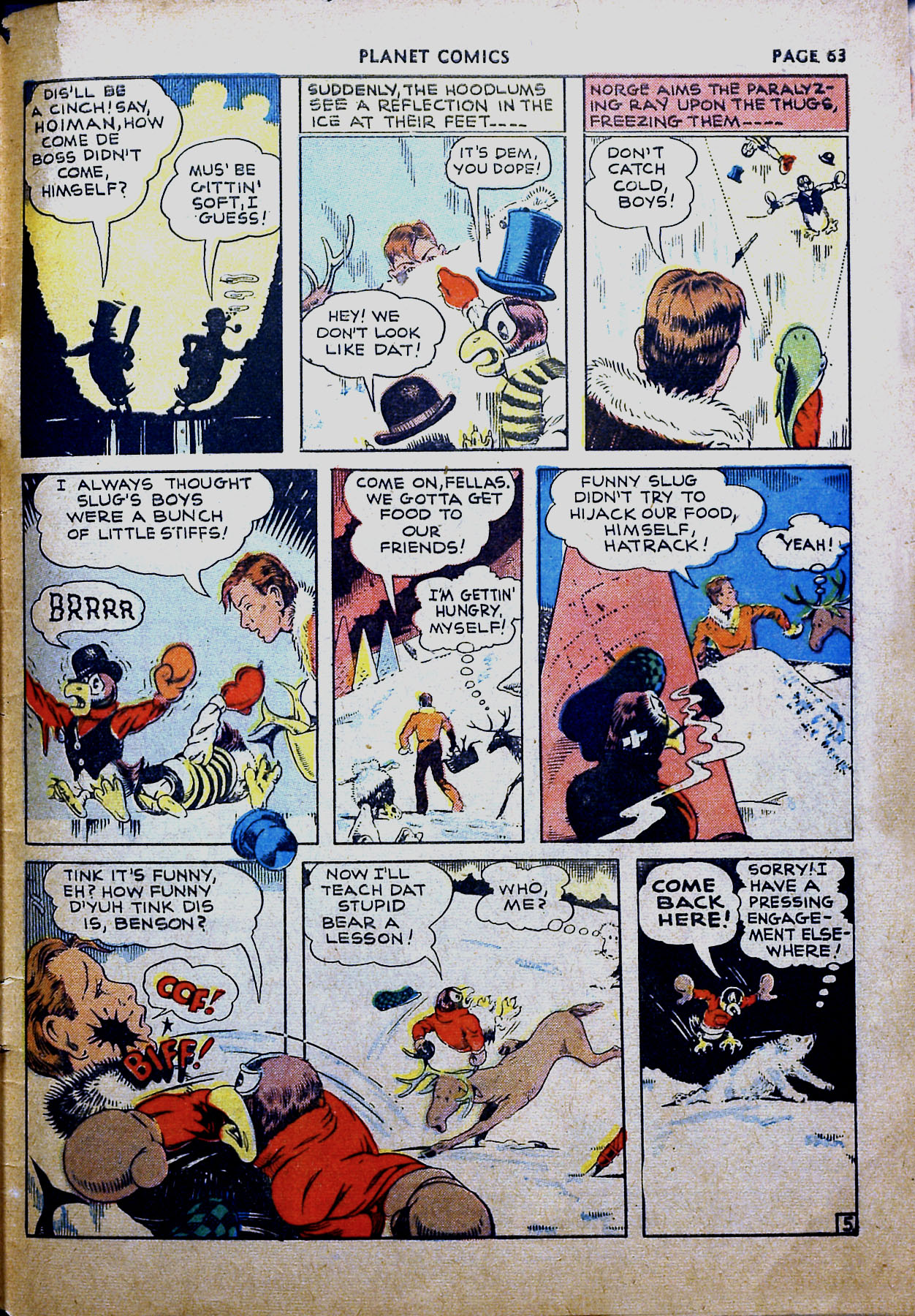 Planet Comics #16 (Fiction House), page 65. Public domain (US).
